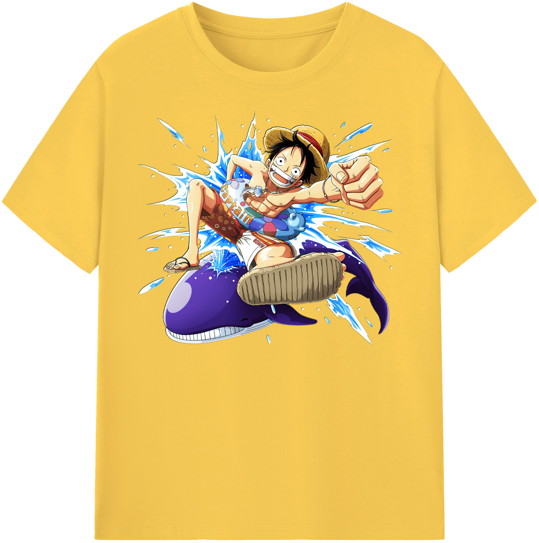 ワンピース モンキー・D・ルフィ ONE PIECE Monkey D. Luffy 綿100％半袖Tシャツ（フロントプリント）