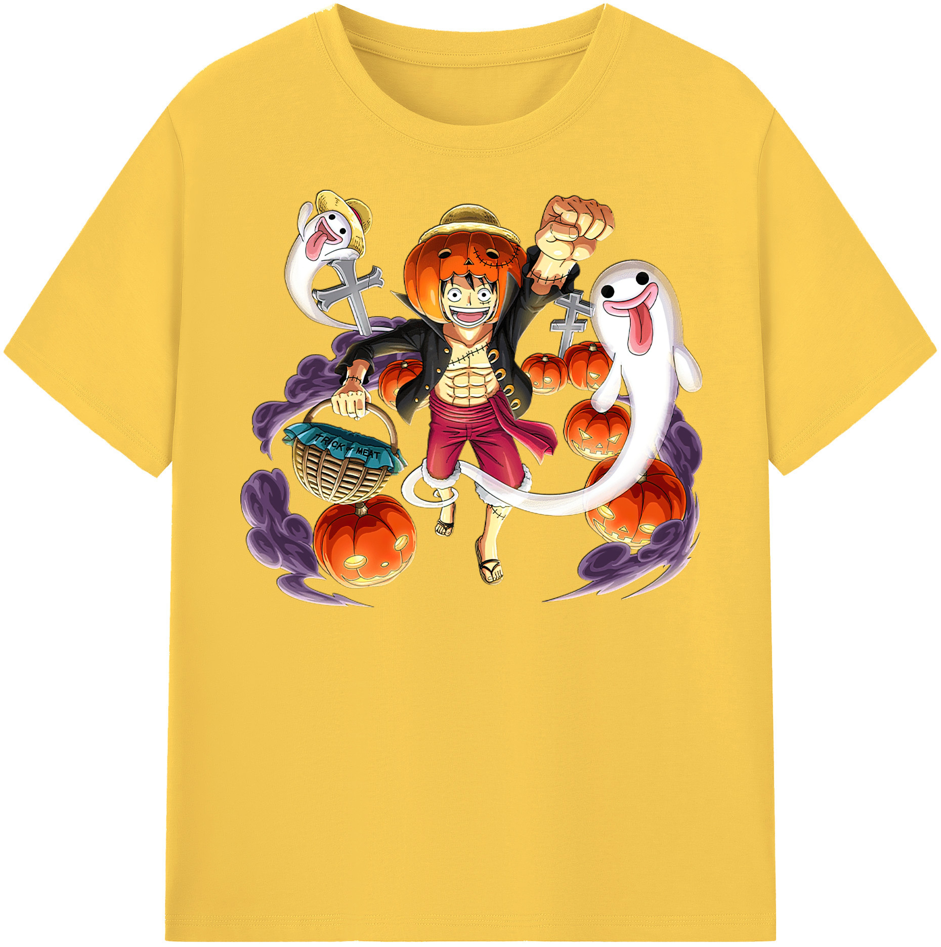 ワンピース モンキー・D・ルフィ ONE PIECE Monkey D. Luffy 綿100％半袖Tシャツ（フロントプリント）