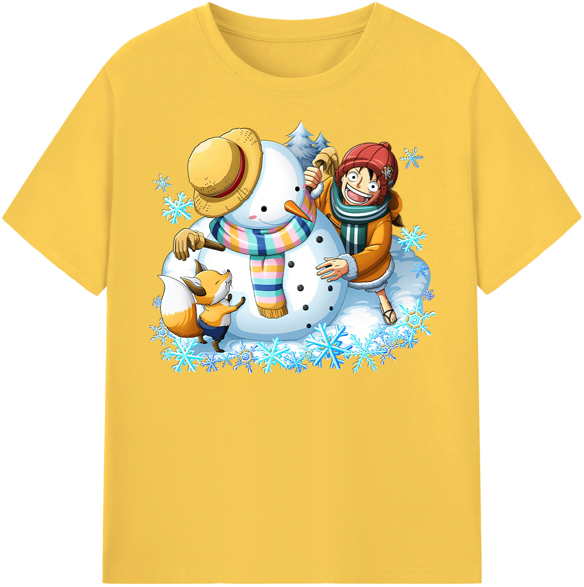 ワンピース モンキー・D・ルフィ ONE PIECE Monkey D. Luffy 綿100％半袖Tシャツ（フロントプリント）