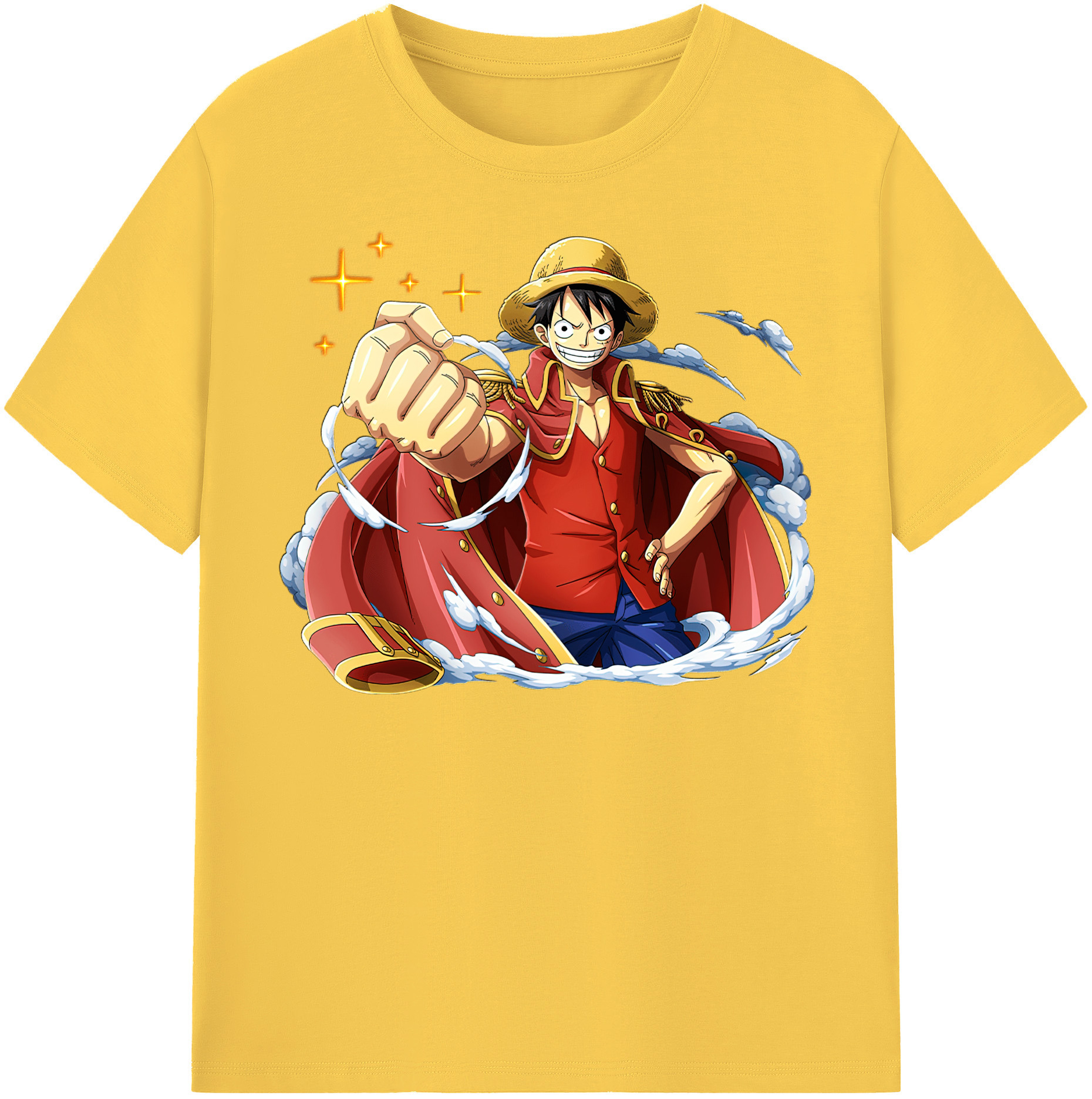 ワンピース モンキー・D・ルフィ ONE PIECE Monkey D. Luffy 綿100％半袖Tシャツ（フロントプリント）