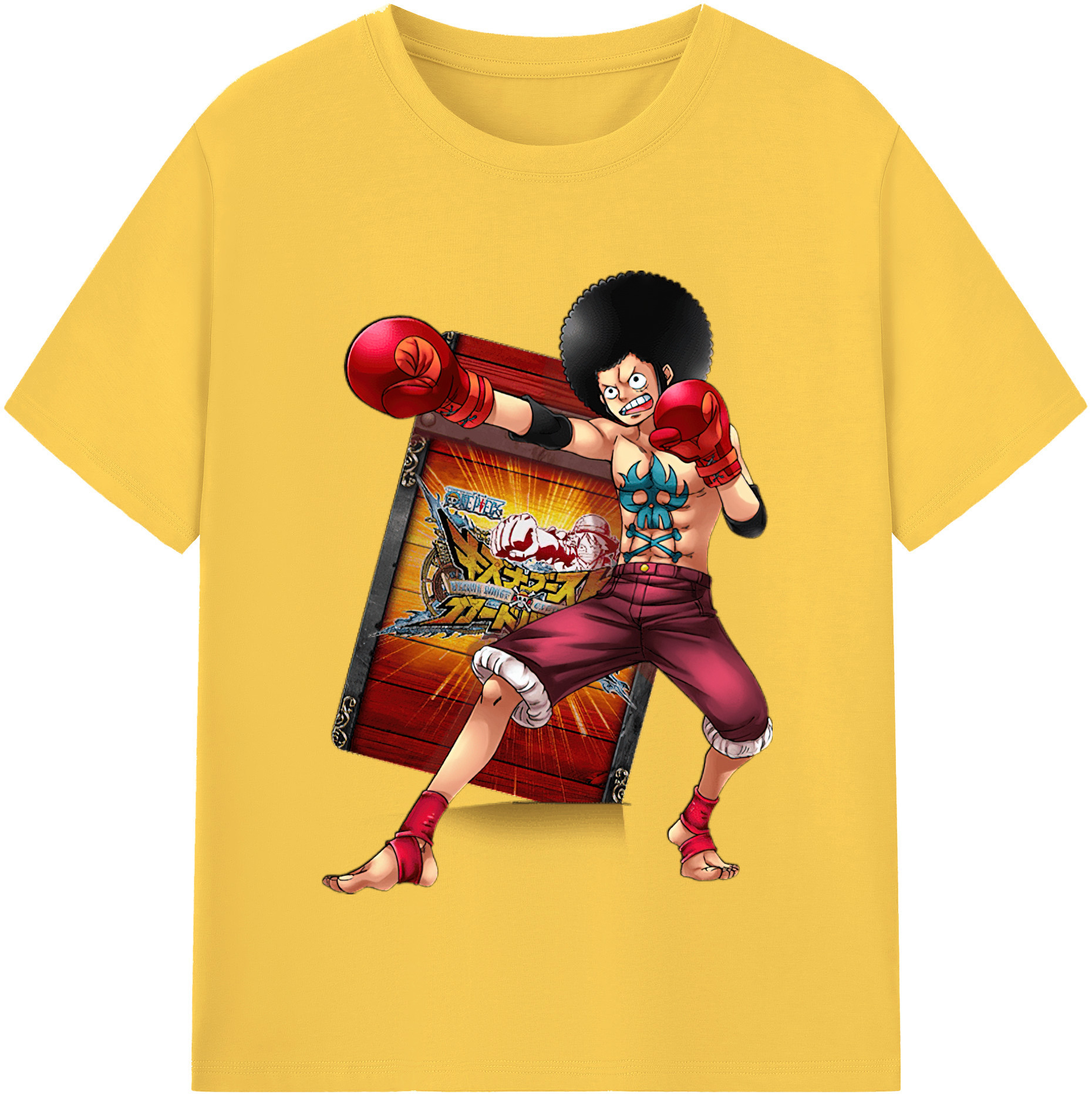 ワンピース モンキー・D・ルフィ ONE PIECE Monkey D. Luffy 綿100％半袖Tシャツ（フロントプリント）