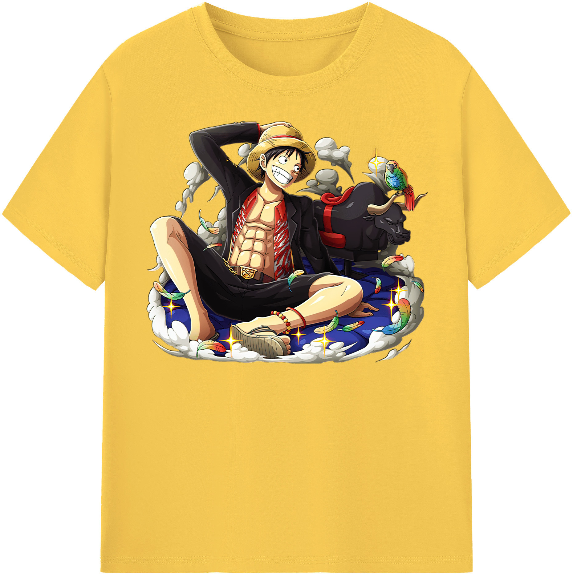 ワンピース モンキー・D・ルフィ ONE PIECE Monkey D. Luffy 綿100％半袖Tシャツ（フロントプリント）