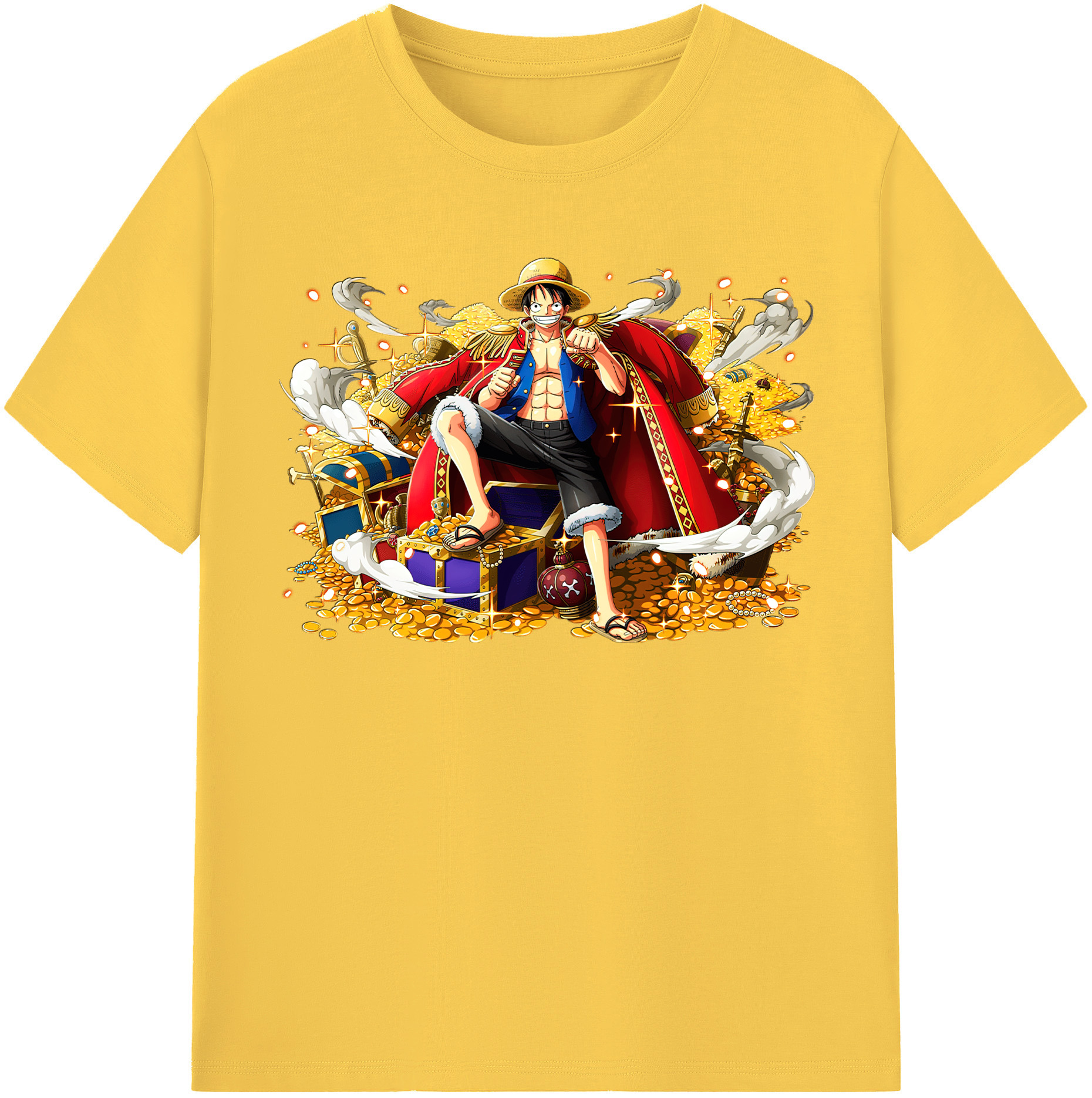 ワンピース モンキー・D・ルフィ ONE PIECE Monkey D. Luffy 綿100％半袖Tシャツ（フロントプリント）