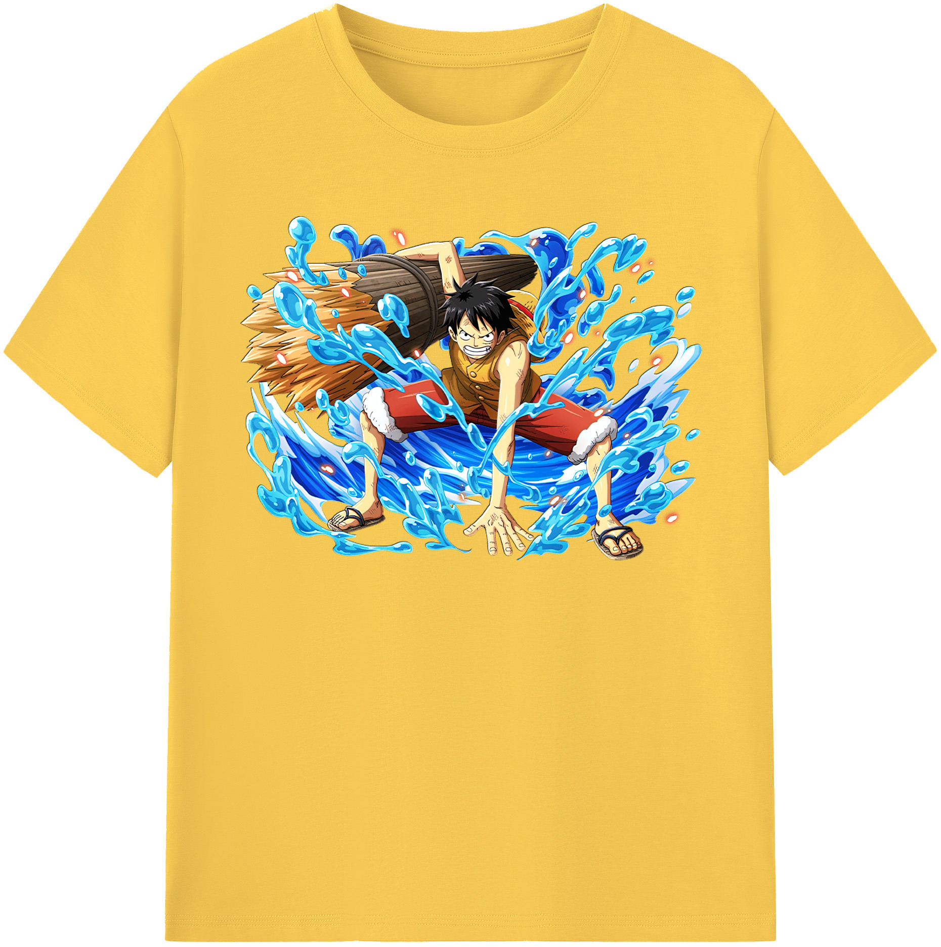 ワンピース モンキー・D・ルフィ ONE PIECE Monkey D. Luffy 綿100％半袖Tシャツ（フロントプリント）