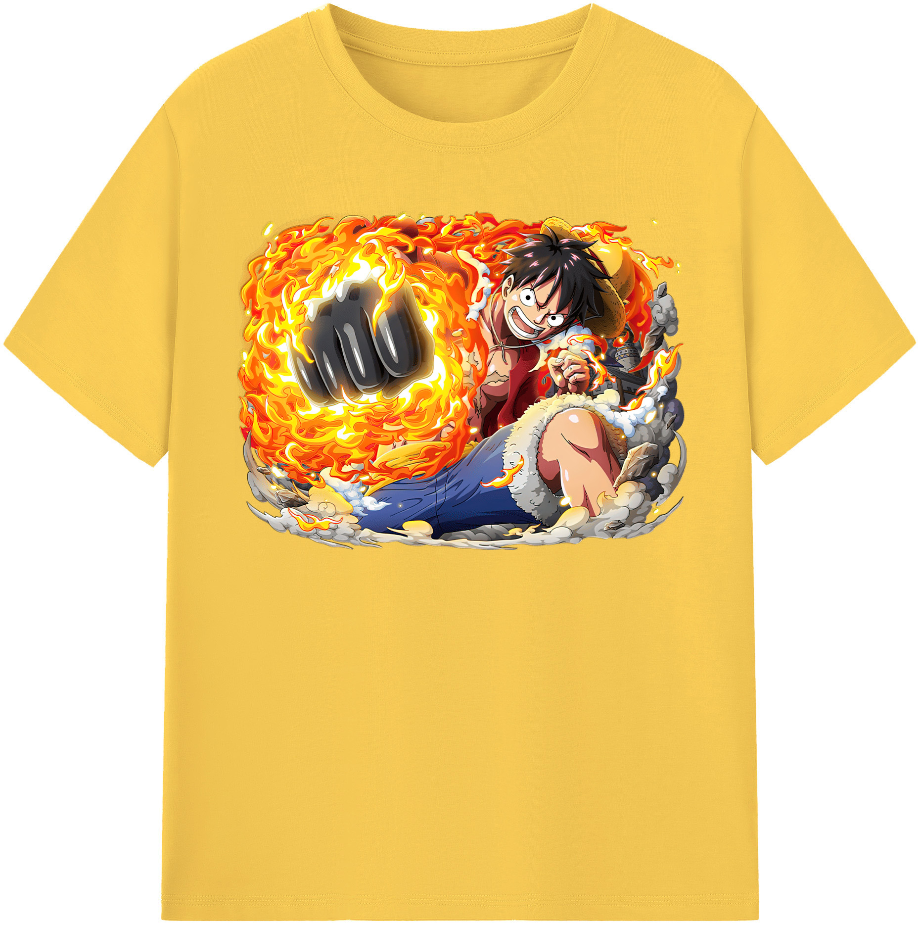 ワンピース モンキー・D・ルフィ ONE PIECE Monkey D. Luffy 綿100％半袖Tシャツ（フロントプリント）