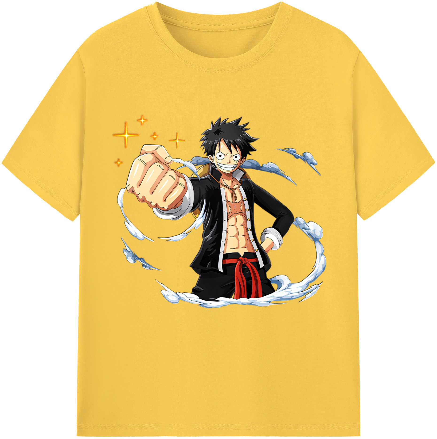 ワンピース モンキー・D・ルフィ ONE PIECE Monkey D. Luffy 綿100％半袖Tシャツ（フロントプリント）