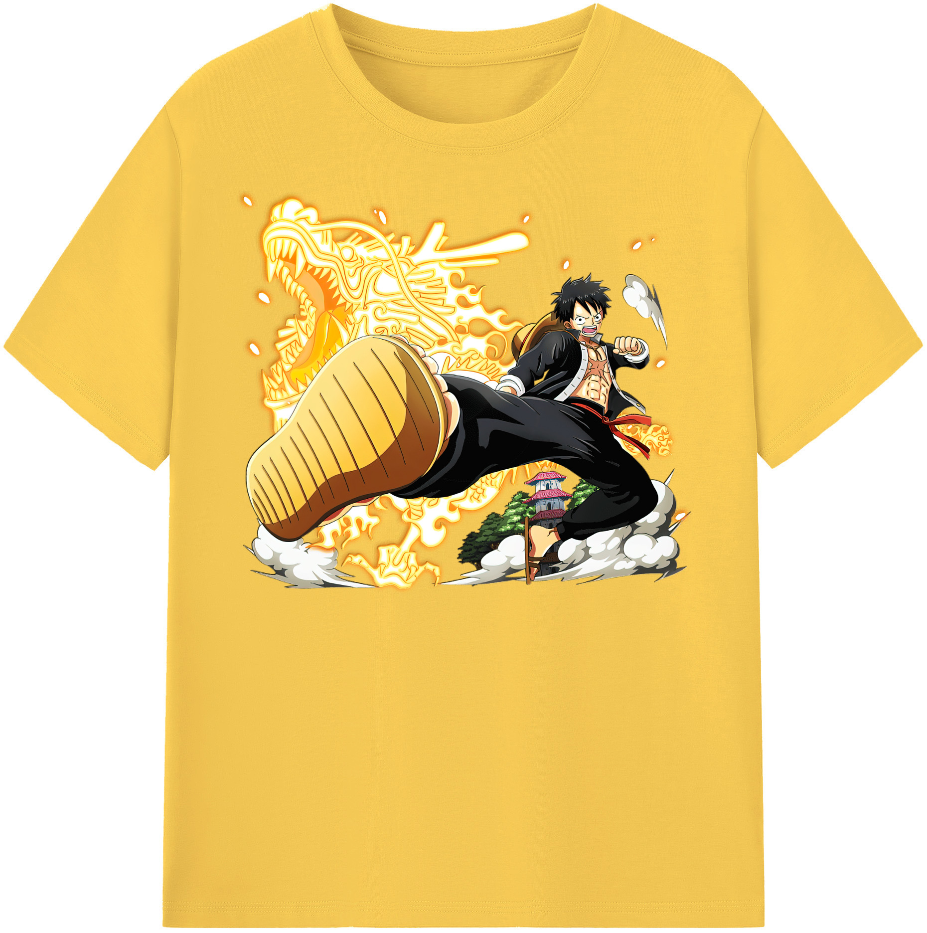 ワンピース モンキー・D・ルフィ ONE PIECE Monkey D. Luffy 綿100％半袖Tシャツ（フロントプリント）