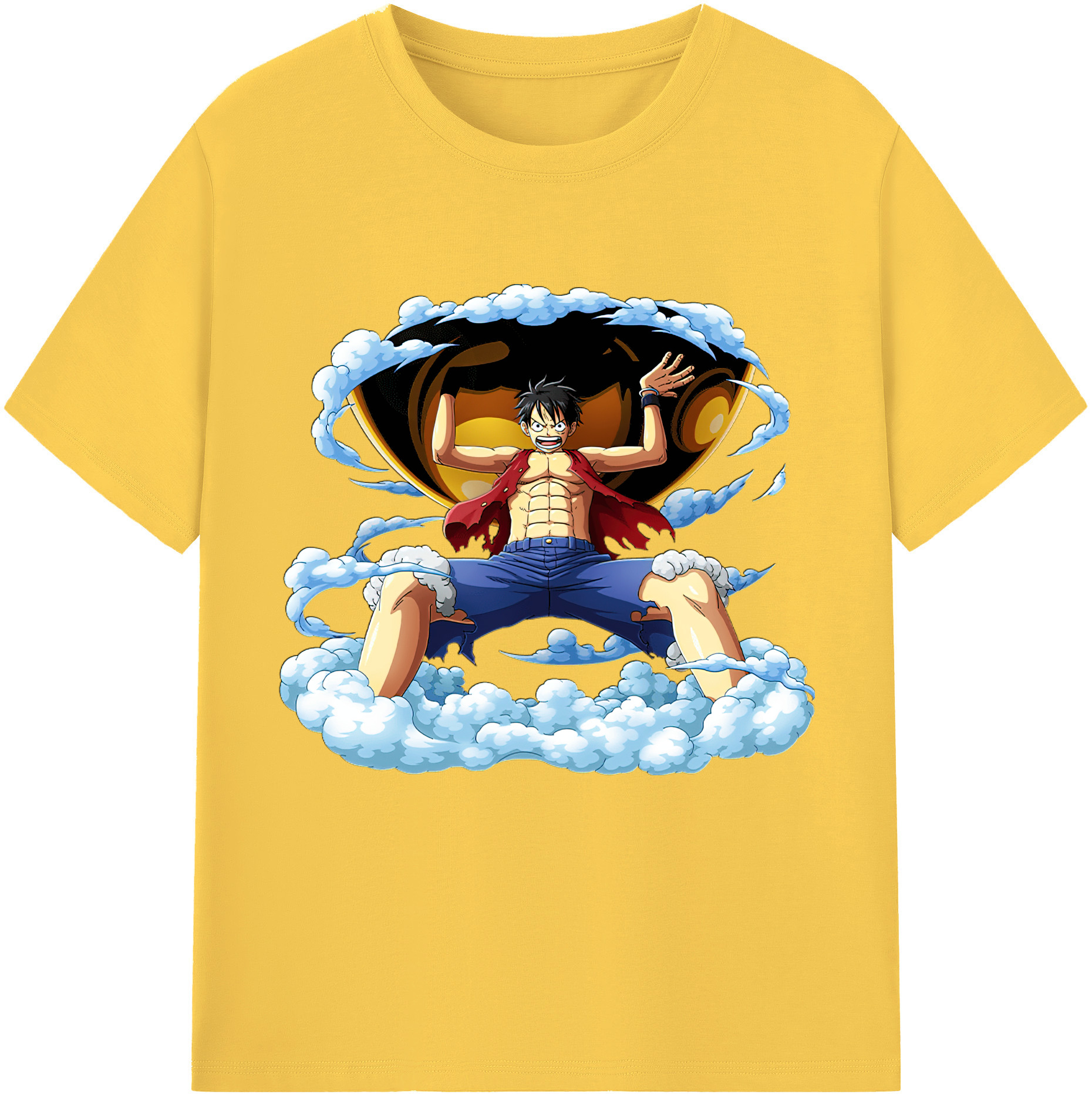 ワンピース モンキー・D・ルフィ ONE PIECE Monkey D. Luffy 綿100％半袖Tシャツ（フロントプリント）