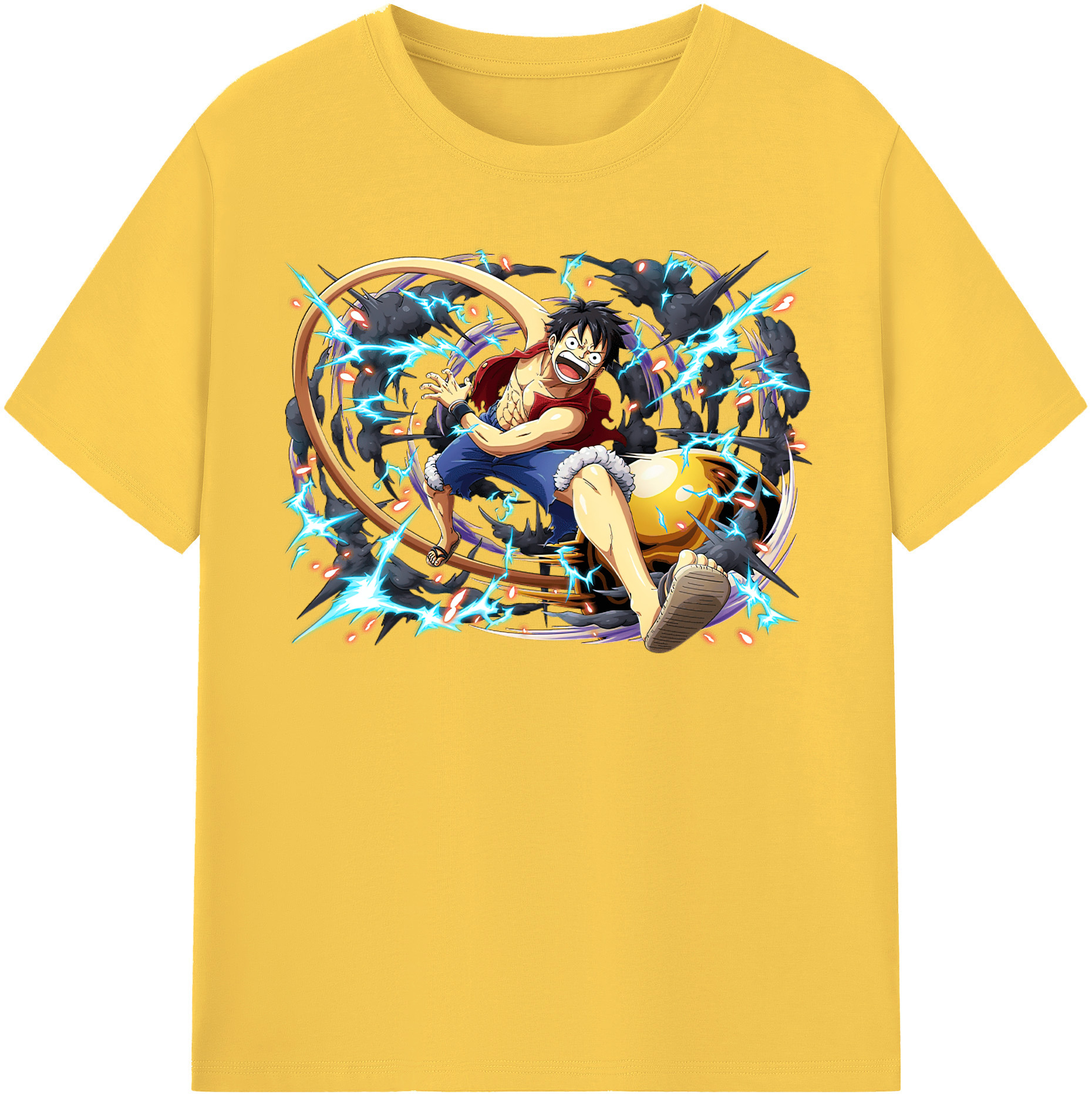 ワンピース モンキー・D・ルフィ ONE PIECE Monkey D. Luffy 綿100％半袖Tシャツ（フロントプリント）