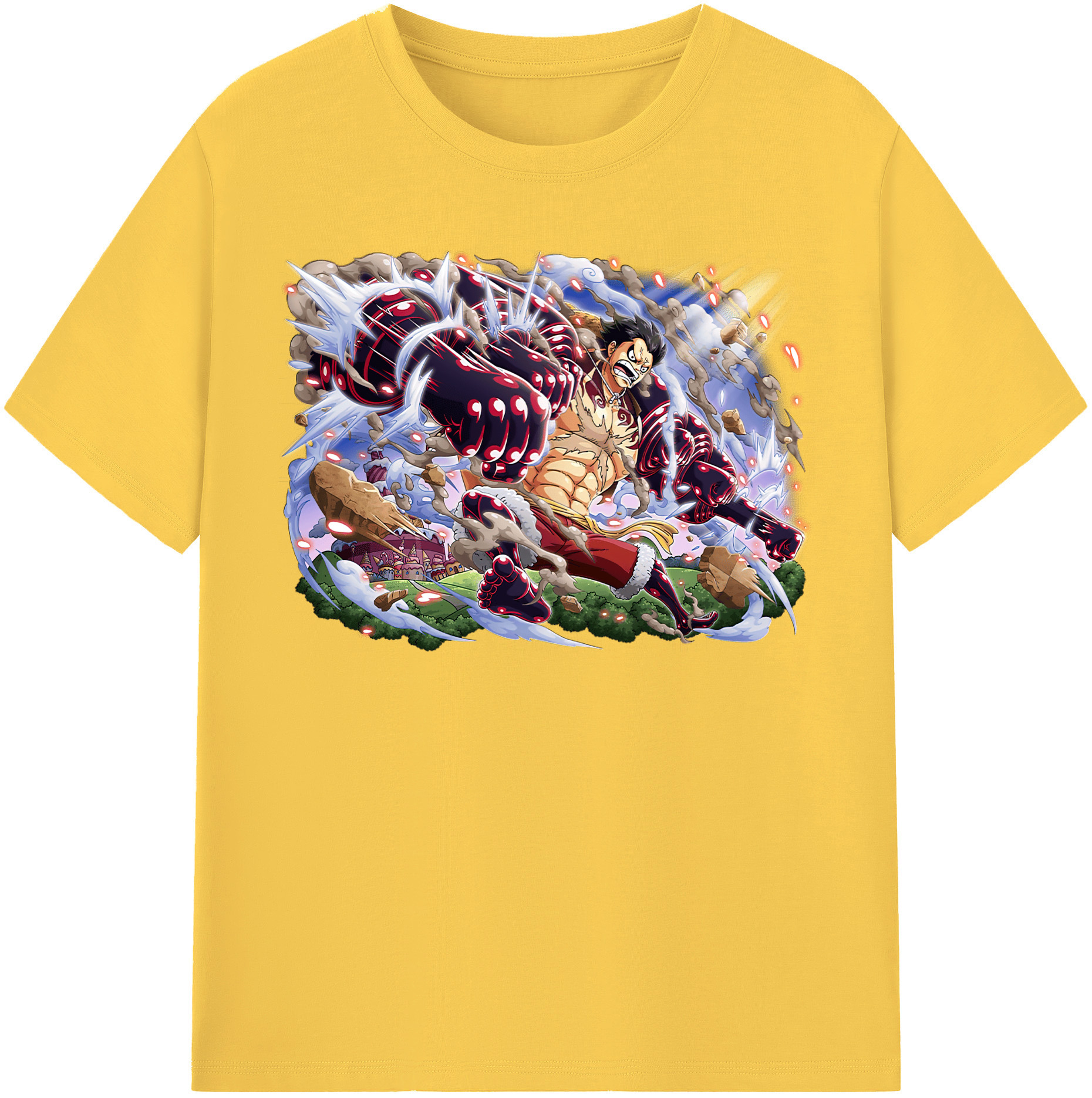 ワンピース モンキー・D・ルフィ ONE PIECE Monkey D. Luffy 綿100％半袖Tシャツ（フロントプリント）