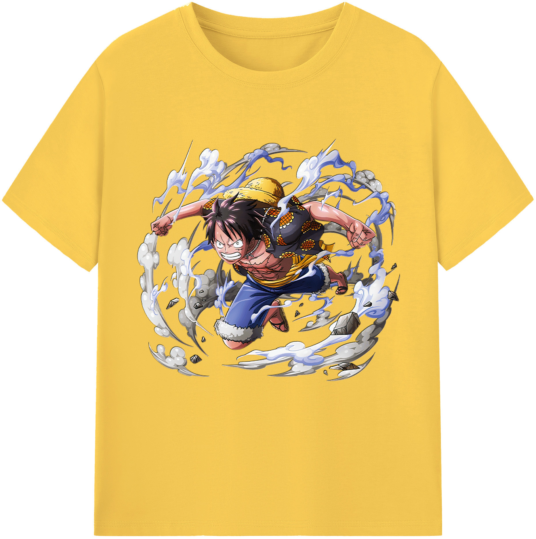 ワンピース モンキー・D・ルフィ ONE PIECE Monkey D. Luffy 綿100％半袖Tシャツ（フロントプリント）