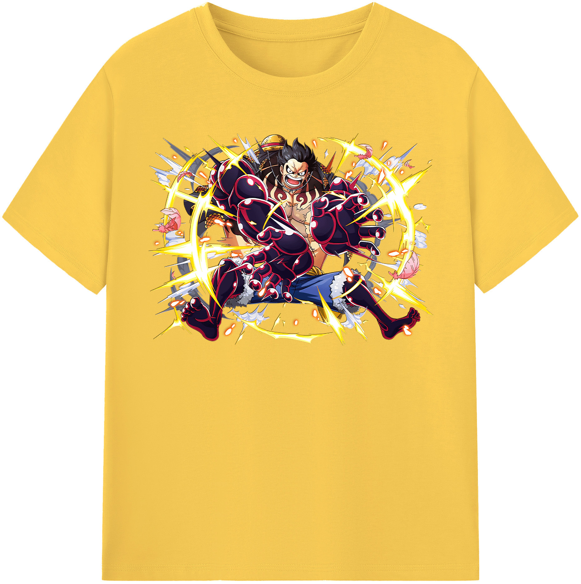 ワンピース モンキー・D・ルフィ ONE PIECE Monkey D. Luffy 綿100％半袖Tシャツ（フロントプリント）