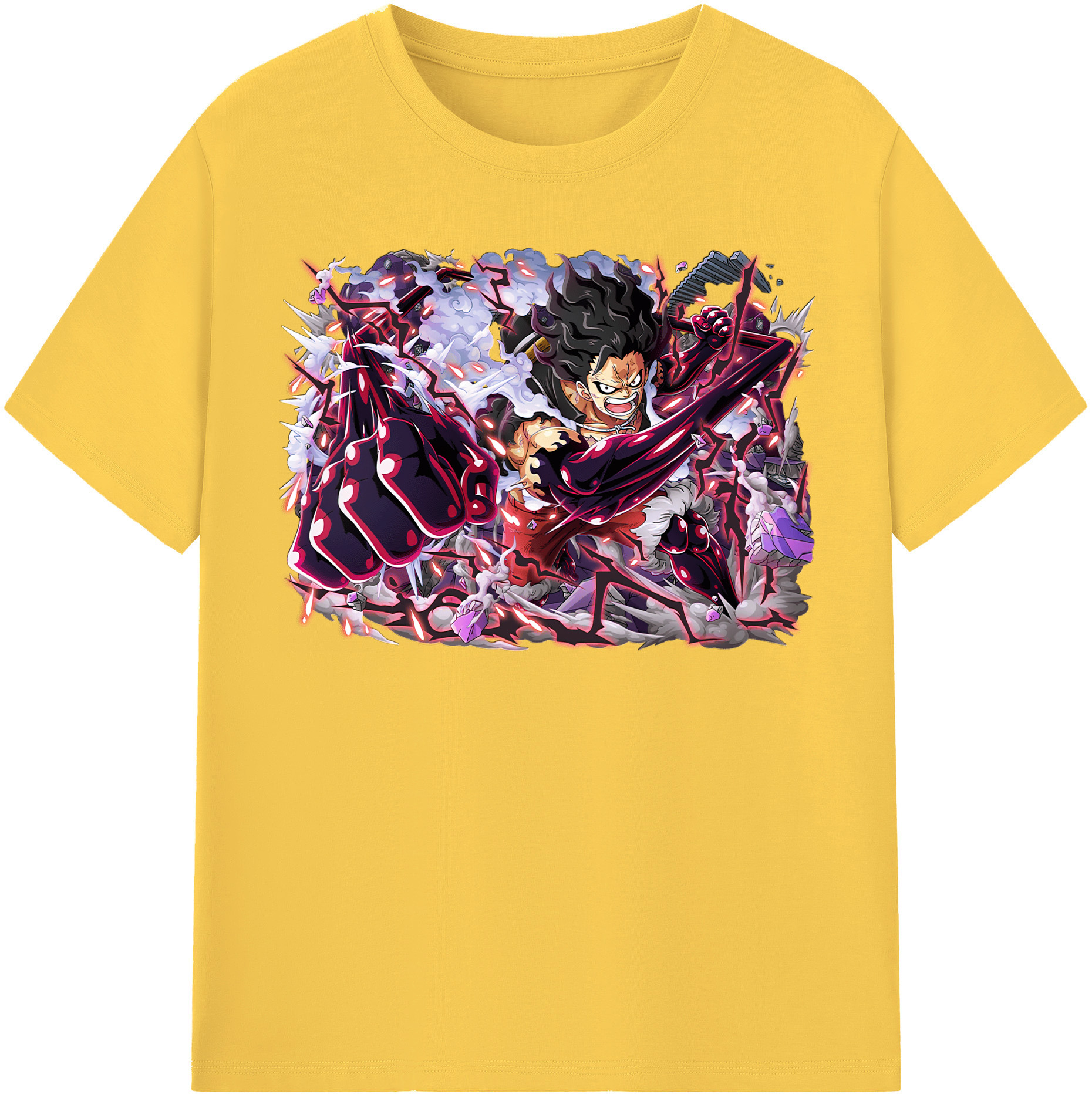 ワンピース モンキー・D・ルフィ ONE PIECE Monkey D. Luffy 綿100％半袖Tシャツ（フロントプリント）