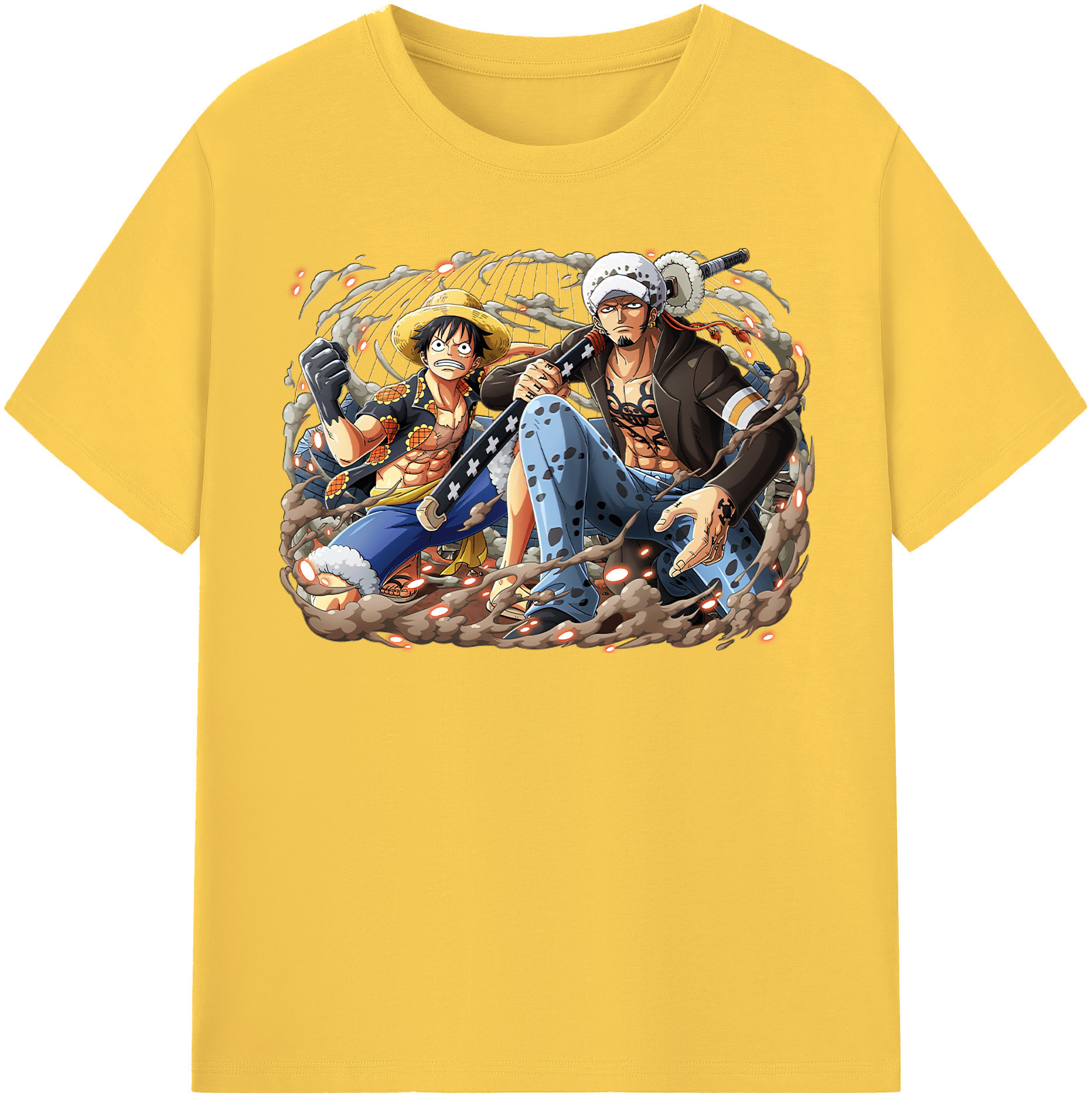 ワンピース モンキー・D・ルフィ ONE PIECE Monkey D. Luffy 綿100％半袖Tシャツ（フロントプリント）