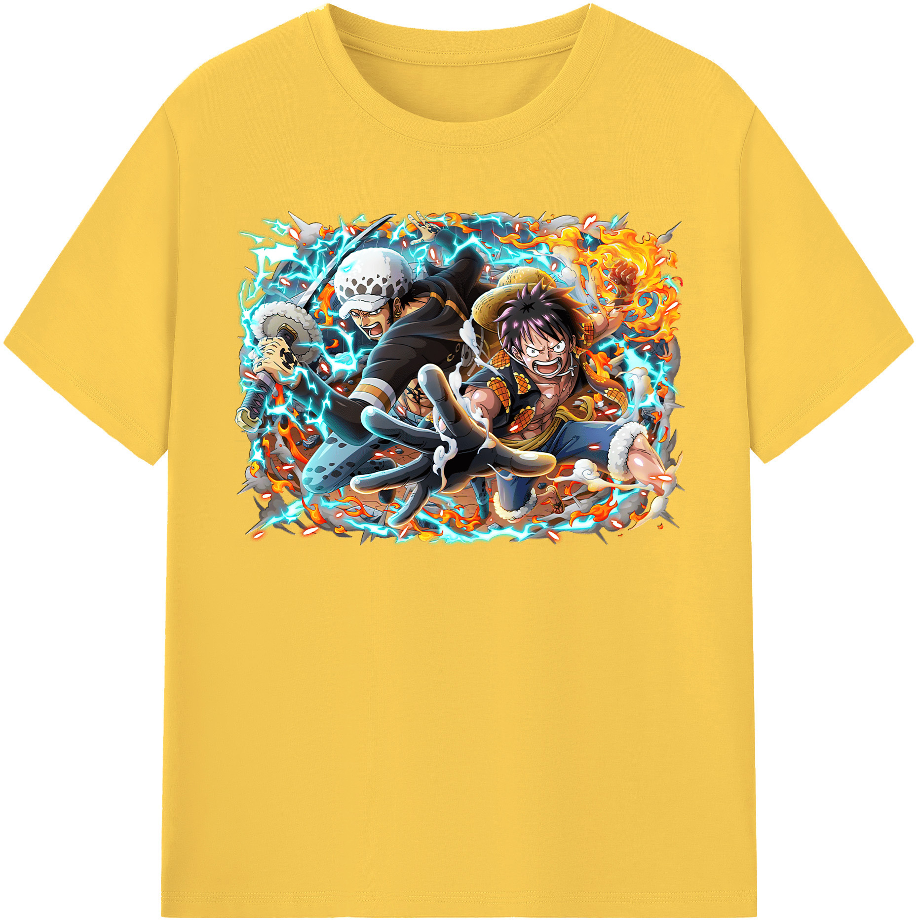 ワンピース モンキー・D・ルフィ ONE PIECE Monkey D. Luffy 綿100％半袖Tシャツ（フロントプリント）