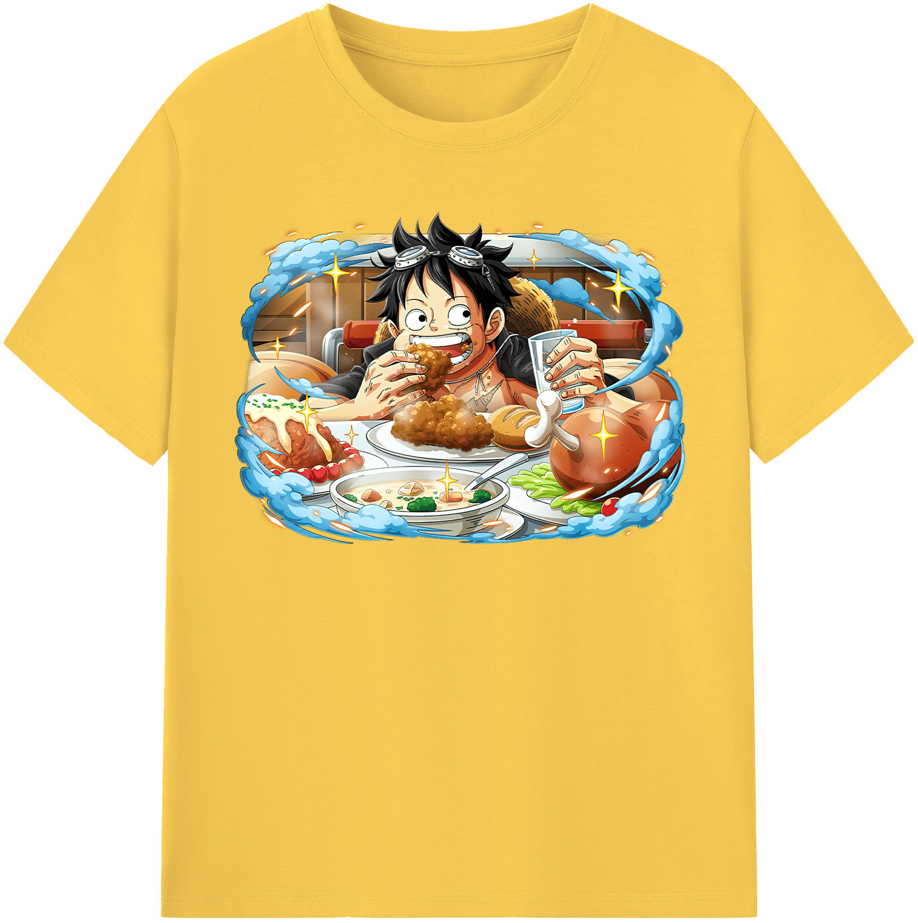 ワンピース モンキー・D・ルフィ ONE PIECE Monkey D. Luffy 綿100％半袖Tシャツ（フロントプリント）