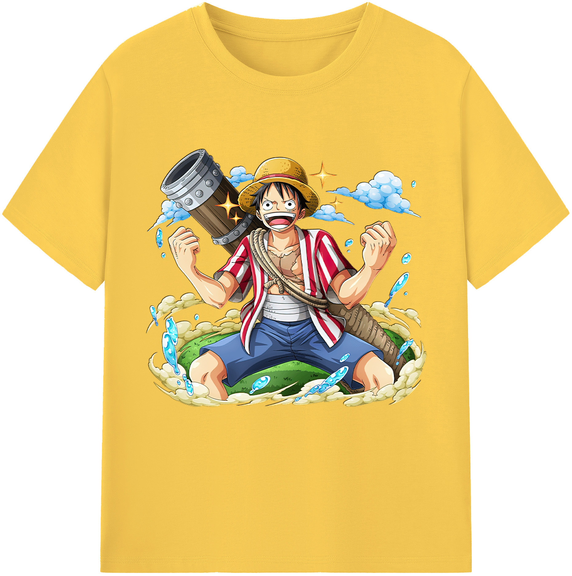 ワンピース モンキー・D・ルフィ ONE PIECE Monkey D. Luffy 綿100％半袖Tシャツ（フロントプリント）