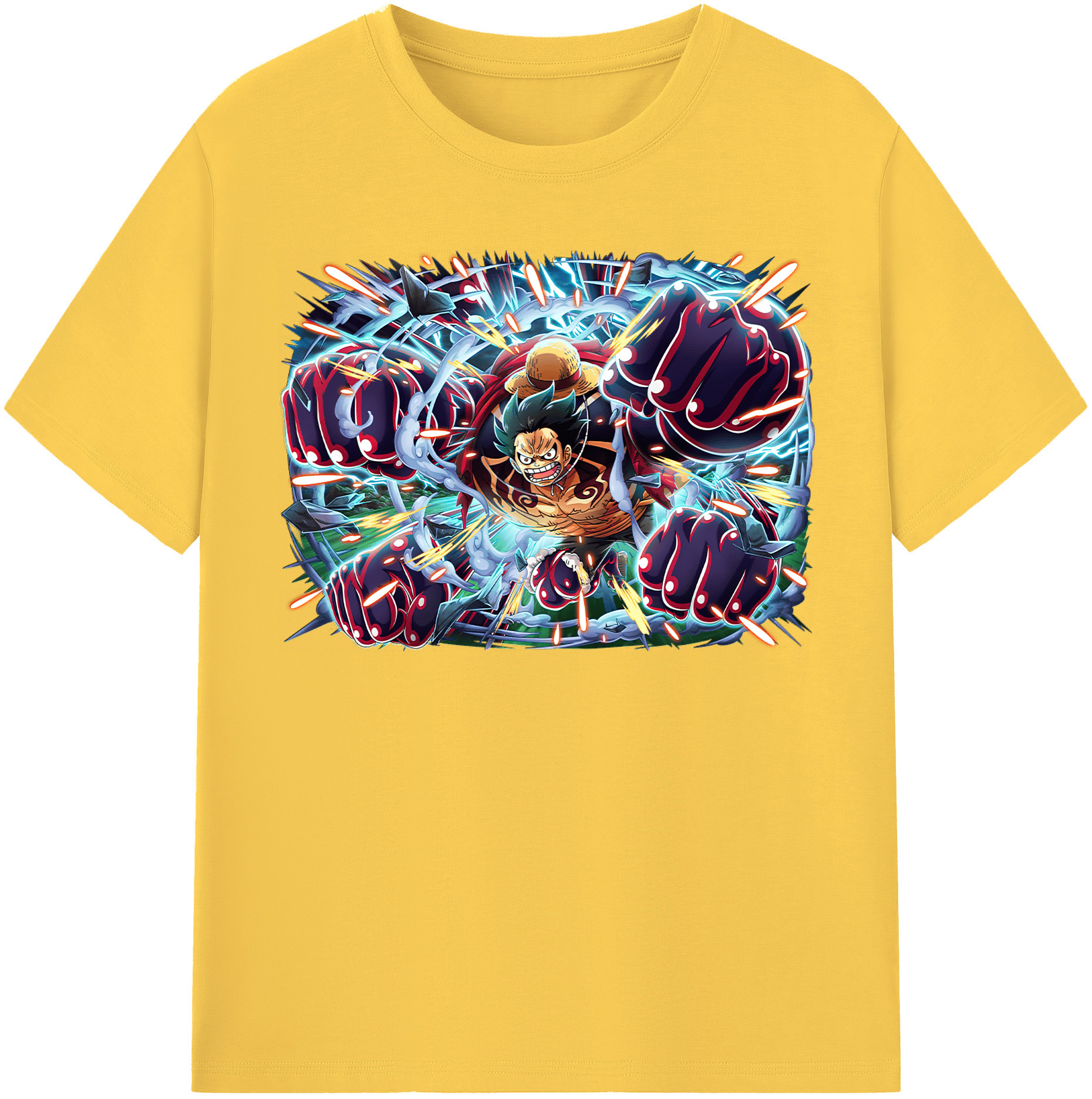 ワンピース モンキー・D・ルフィ ONE PIECE Monkey D. Luffy 綿100％半袖Tシャツ（フロントプリント）