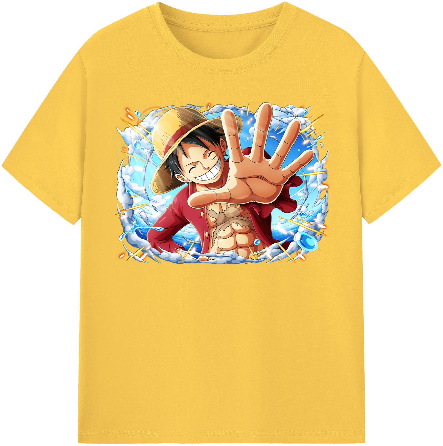 ワンピース モンキー・D・ルフィ ONE PIECE Monkey D. Luffy 綿100％半袖Tシャツ（フロントプリント）