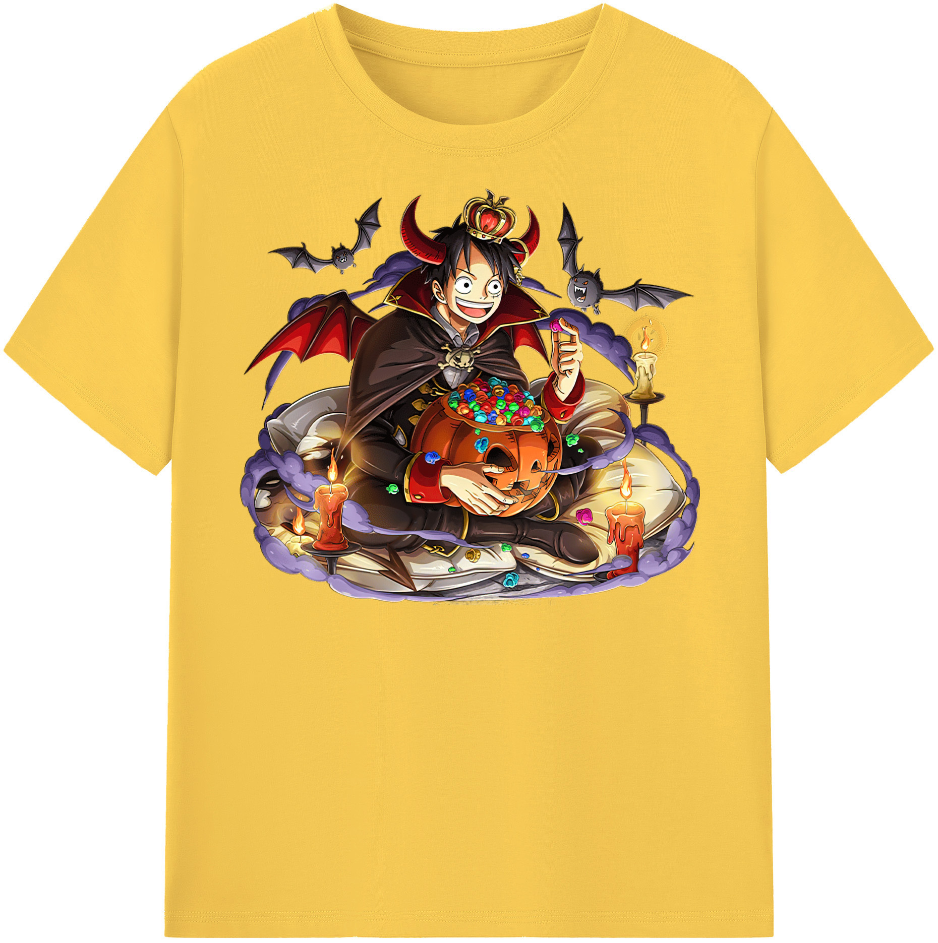 ワンピース モンキー・D・ルフィ ONE PIECE Monkey D. Luffy 綿100％半袖Tシャツ（フロントプリント）