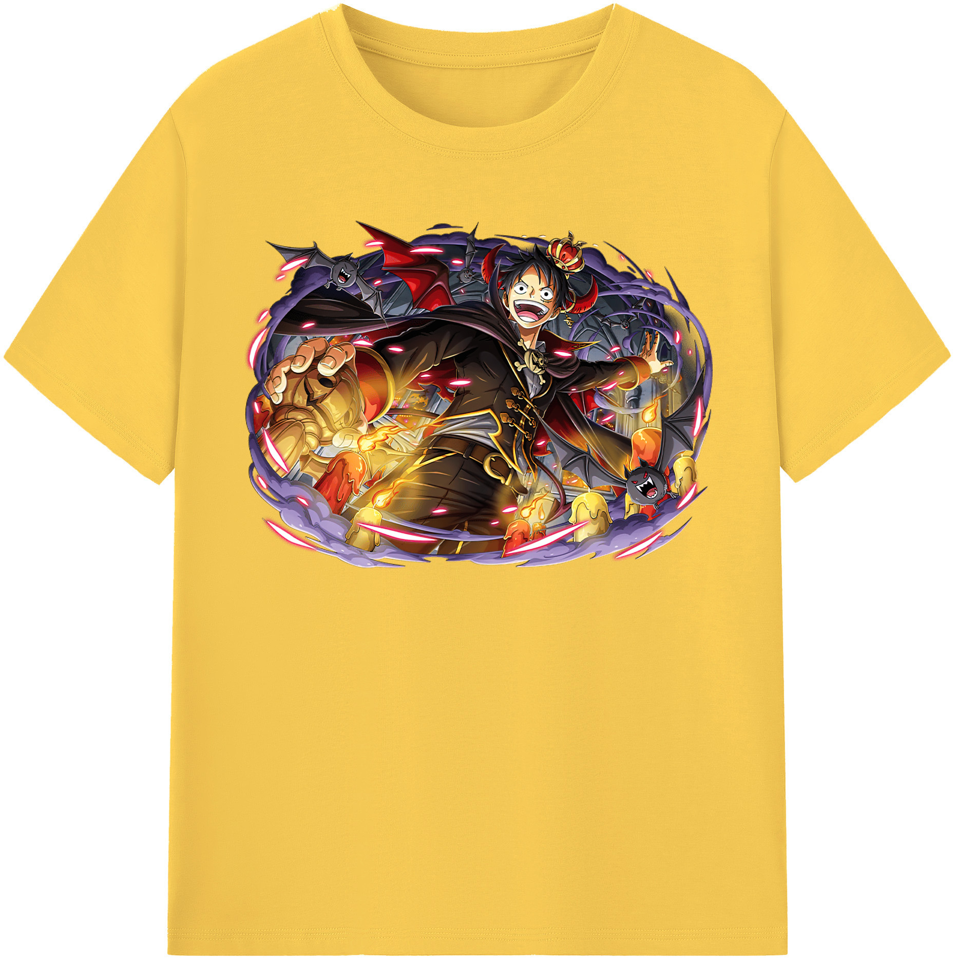 ワンピース モンキー・D・ルフィ ONE PIECE Monkey D. Luffy 綿100％半袖Tシャツ（フロントプリント）