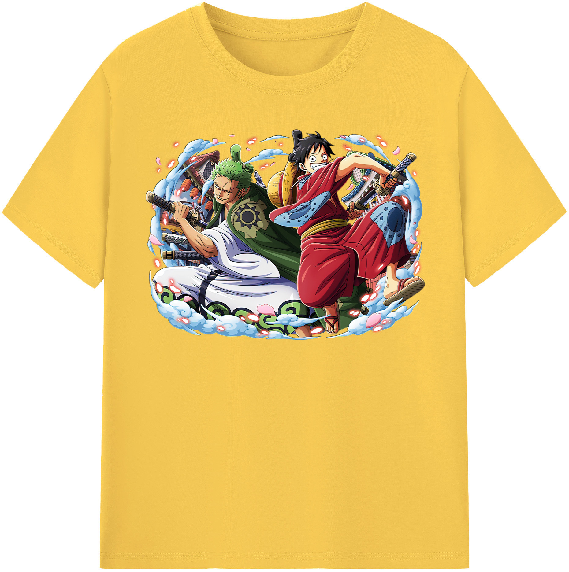 ワンピース モンキー・D・ルフィ ONE PIECE Monkey D. Luffy 綿100％半袖Tシャツ（フロントプリント）