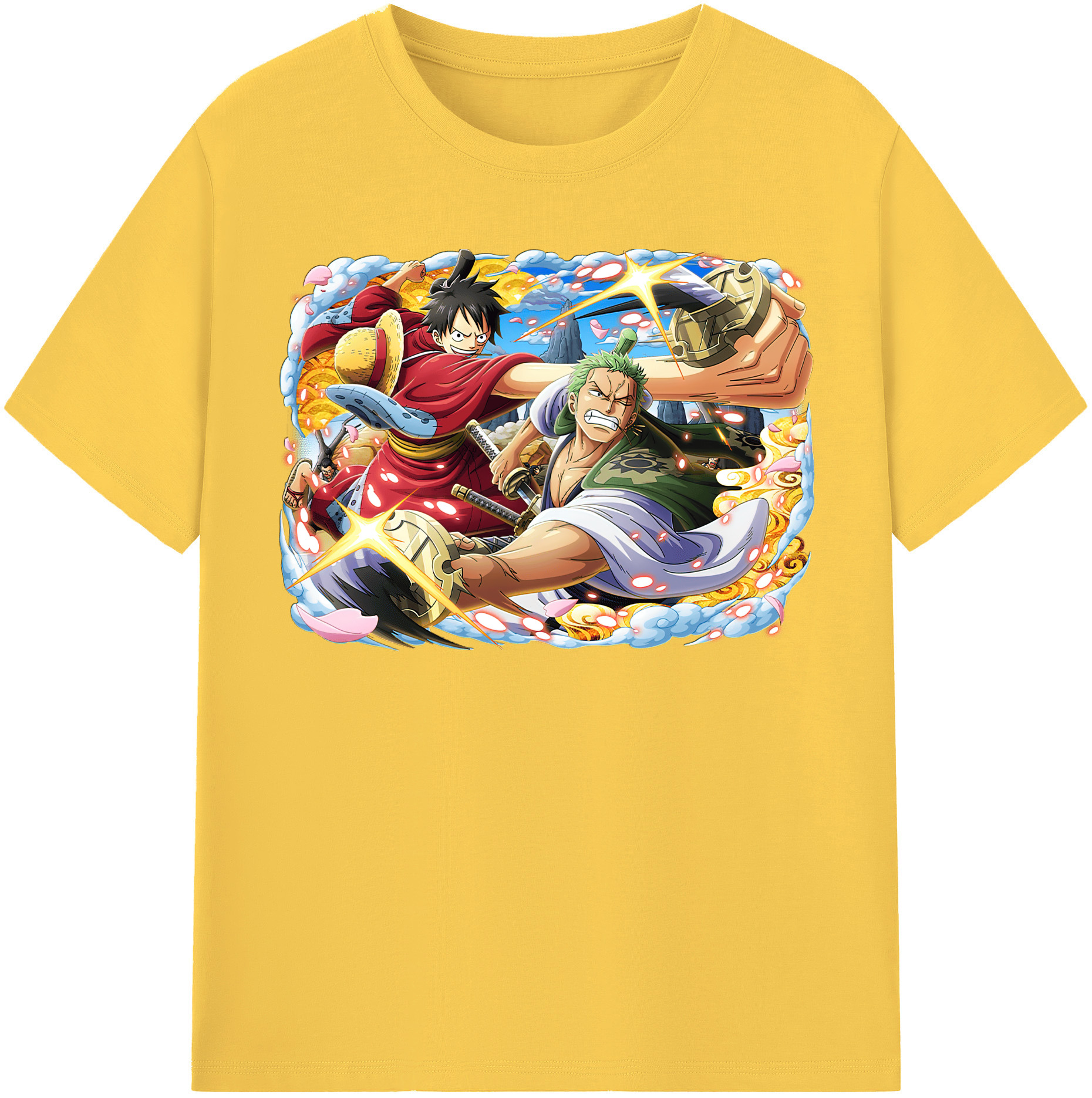 ワンピース モンキー・D・ルフィ ONE PIECE Monkey D. Luffy 綿100％半袖Tシャツ（フロントプリント）