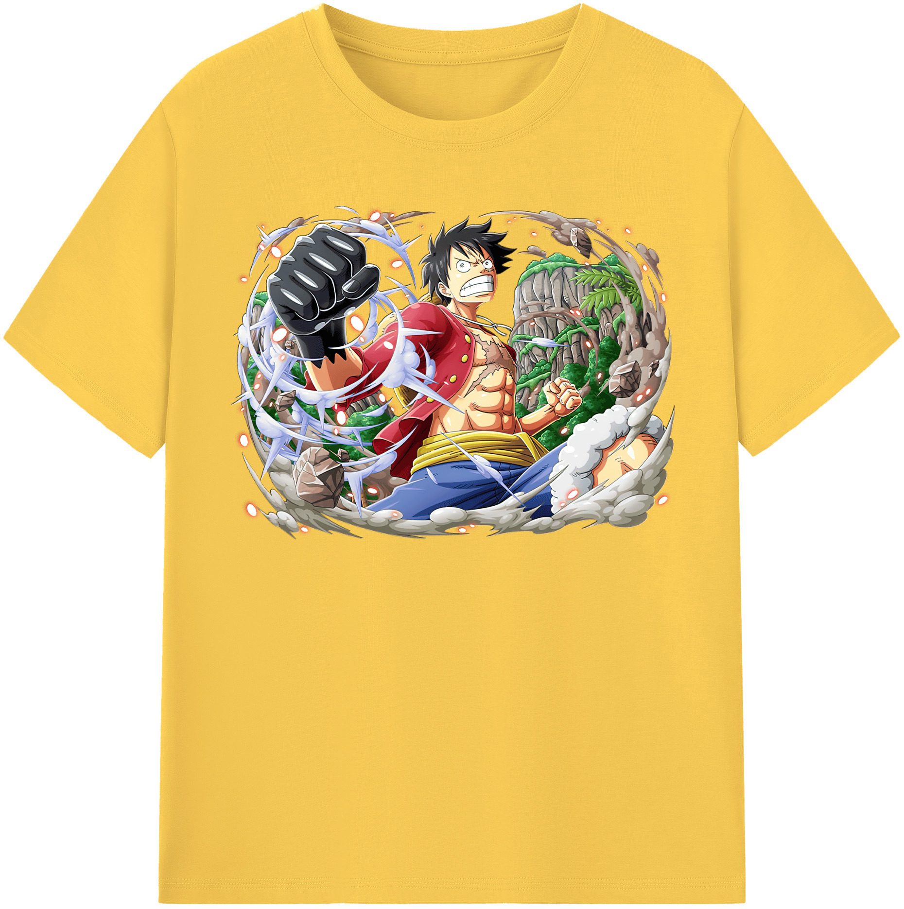 ワンピース モンキー・D・ルフィ ONE PIECE Monkey D. Luffy 綿100％半袖Tシャツ（フロントプリント）