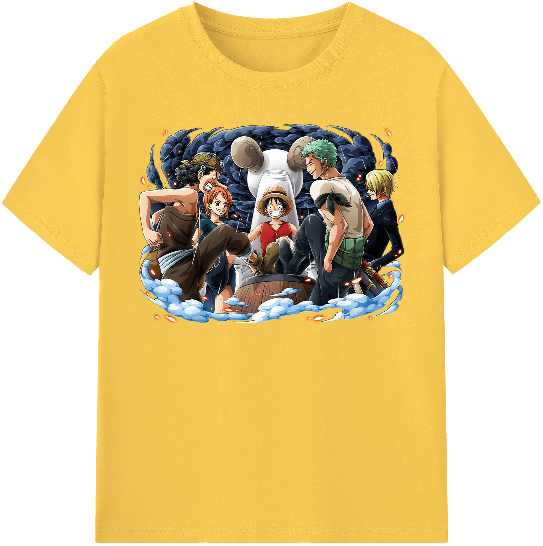 ワンピース モンキー・D・ルフィ ONE PIECE Monkey D. Luffy 綿100％半袖Tシャツ（フロントプリント）