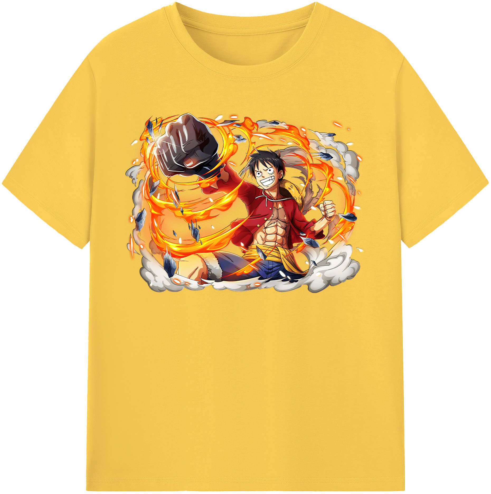 ワンピース モンキー・D・ルフィ ONE PIECE Monkey D. Luffy 綿100％半袖Tシャツ（フロントプリント）