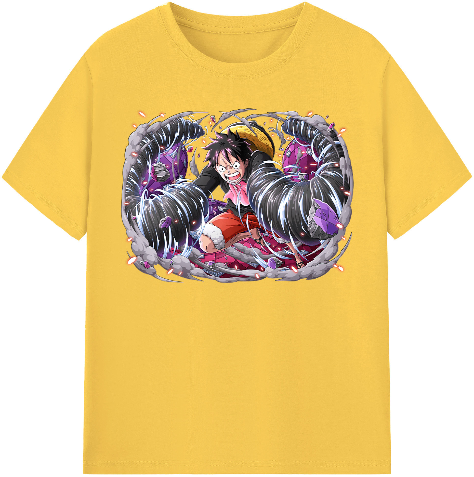 ワンピース モンキー・D・ルフィ ONE PIECE Monkey D. Luffy 綿100％半袖Tシャツ（フロントプリント）