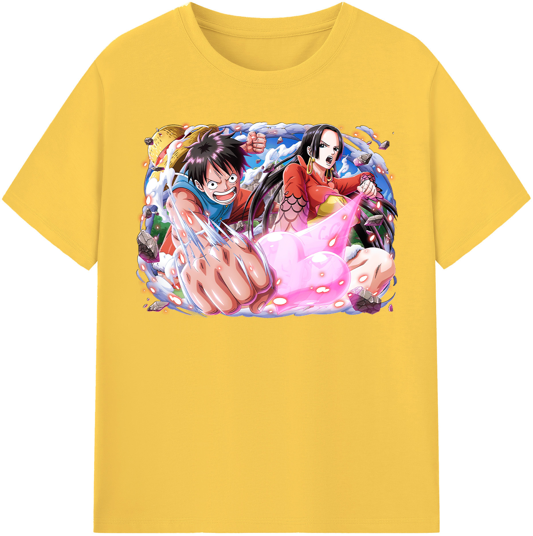 ワンピース モンキー・D・ルフィ ONE PIECE Monkey D. Luffy 綿100％半袖Tシャツ（フロントプリント）