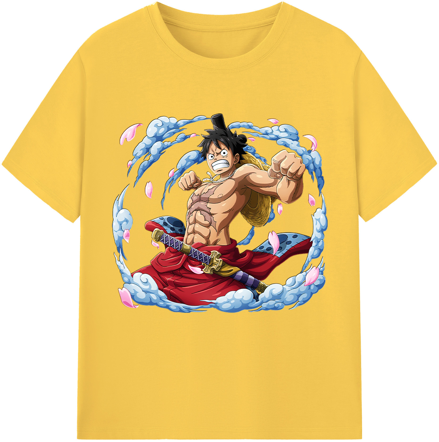 ワンピース モンキー・D・ルフィ ONE PIECE Monkey D. Luffy 綿100％半袖Tシャツ（フロントプリント）