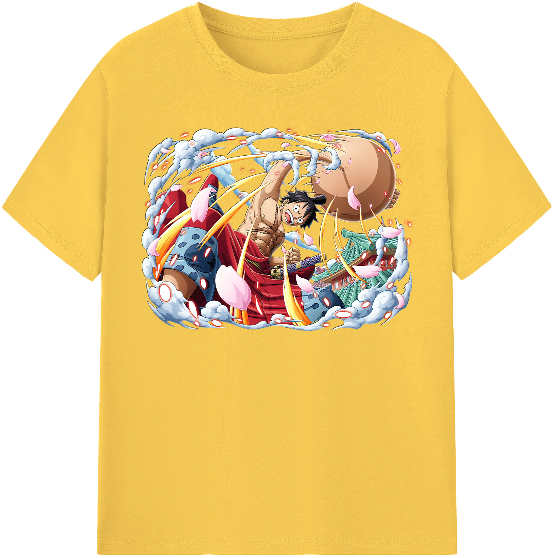 ワンピース モンキー・D・ルフィ ONE PIECE Monkey D. Luffy 綿100％半袖Tシャツ（フロントプリント）