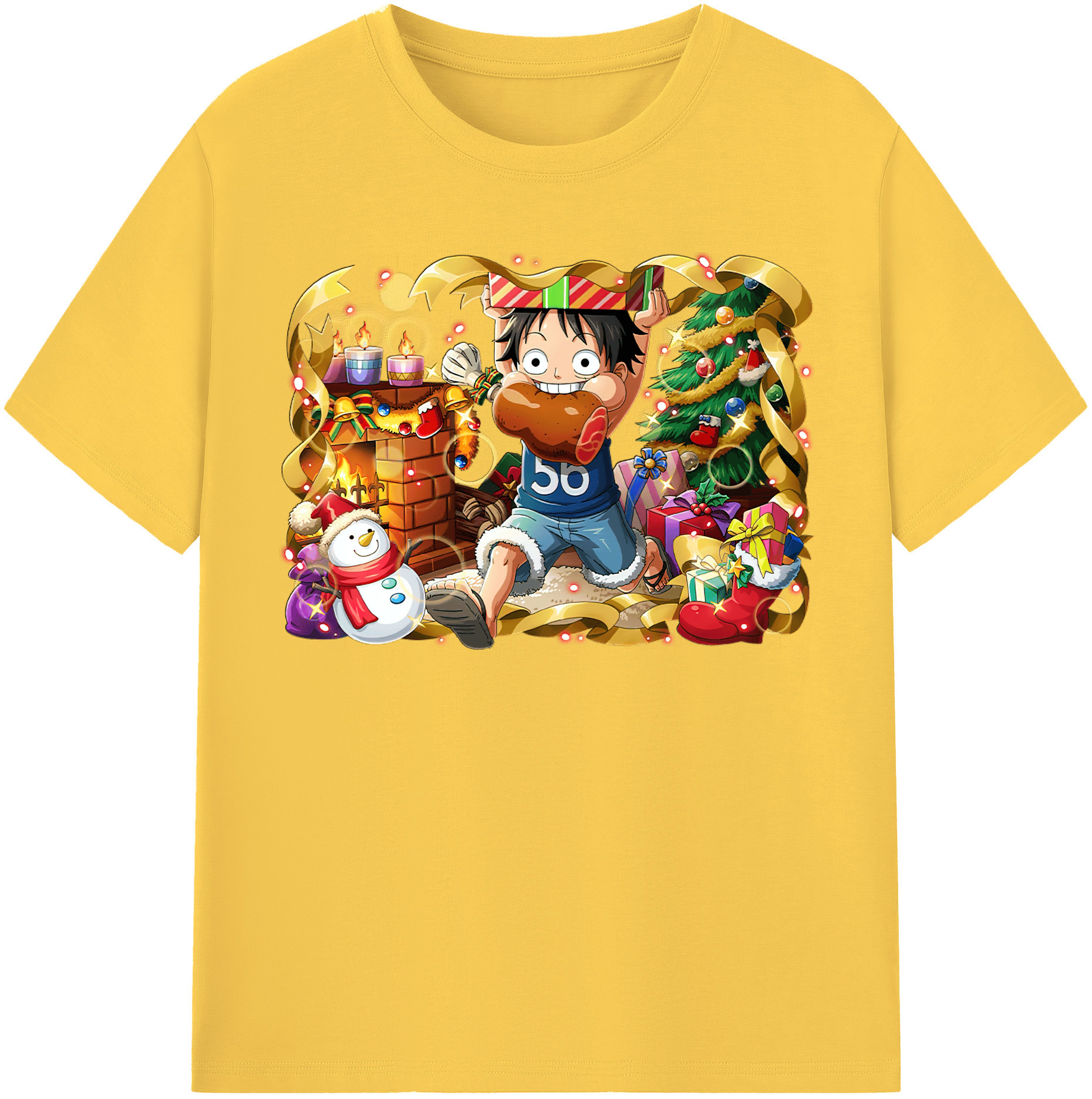 ワンピース モンキー・D・ルフィ ONE PIECE Monkey D. Luffy 綿100％半袖Tシャツ（フロントプリント）