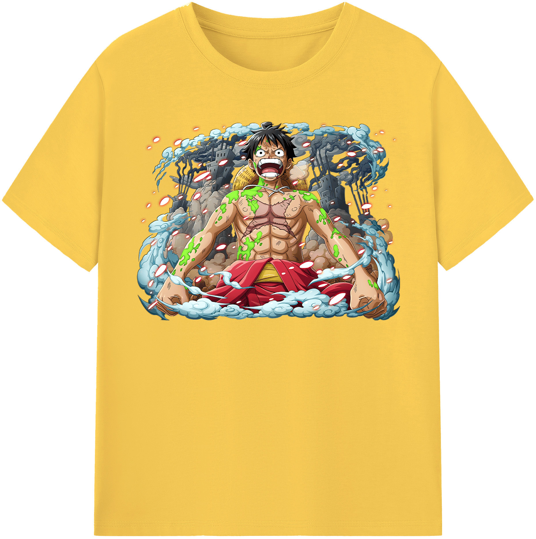 ワンピース モンキー・D・ルフィ ONE PIECE Monkey D. Luffy 綿100％半袖Tシャツ（フロントプリント）