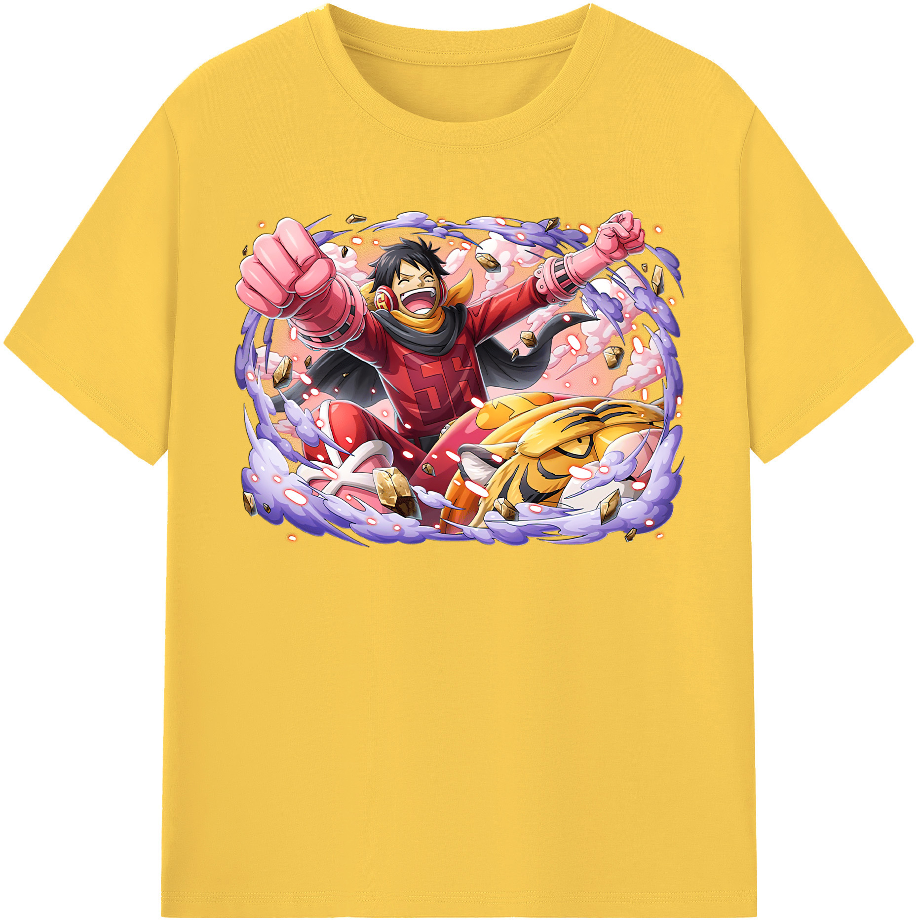 ワンピース モンキー・D・ルフィ ONE PIECE Monkey D. Luffy 綿100％半袖Tシャツ（フロントプリント）