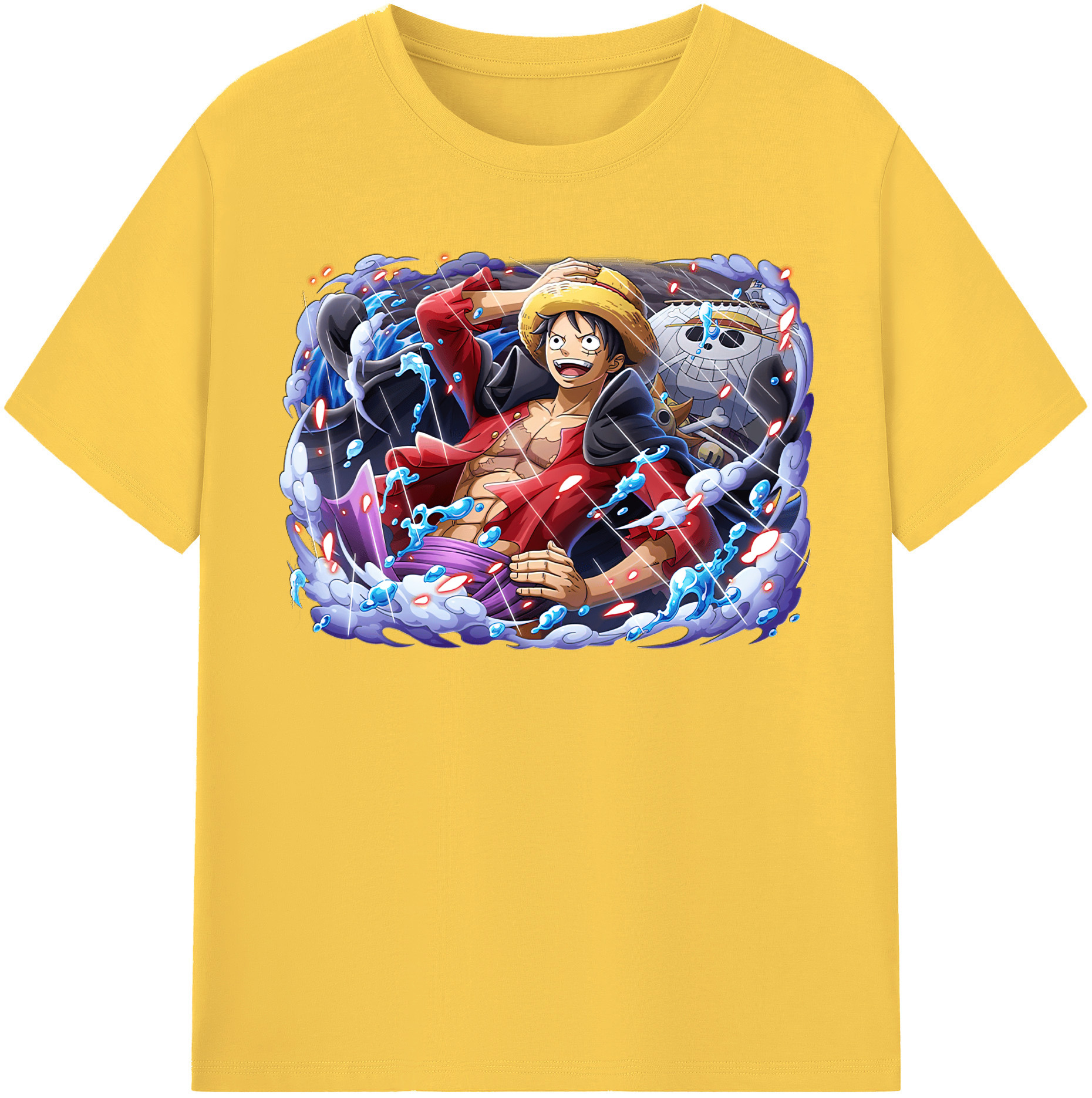 ワンピース モンキー・D・ルフィ ONE PIECE Monkey D. Luffy 綿100％半袖Tシャツ（フロントプリント）