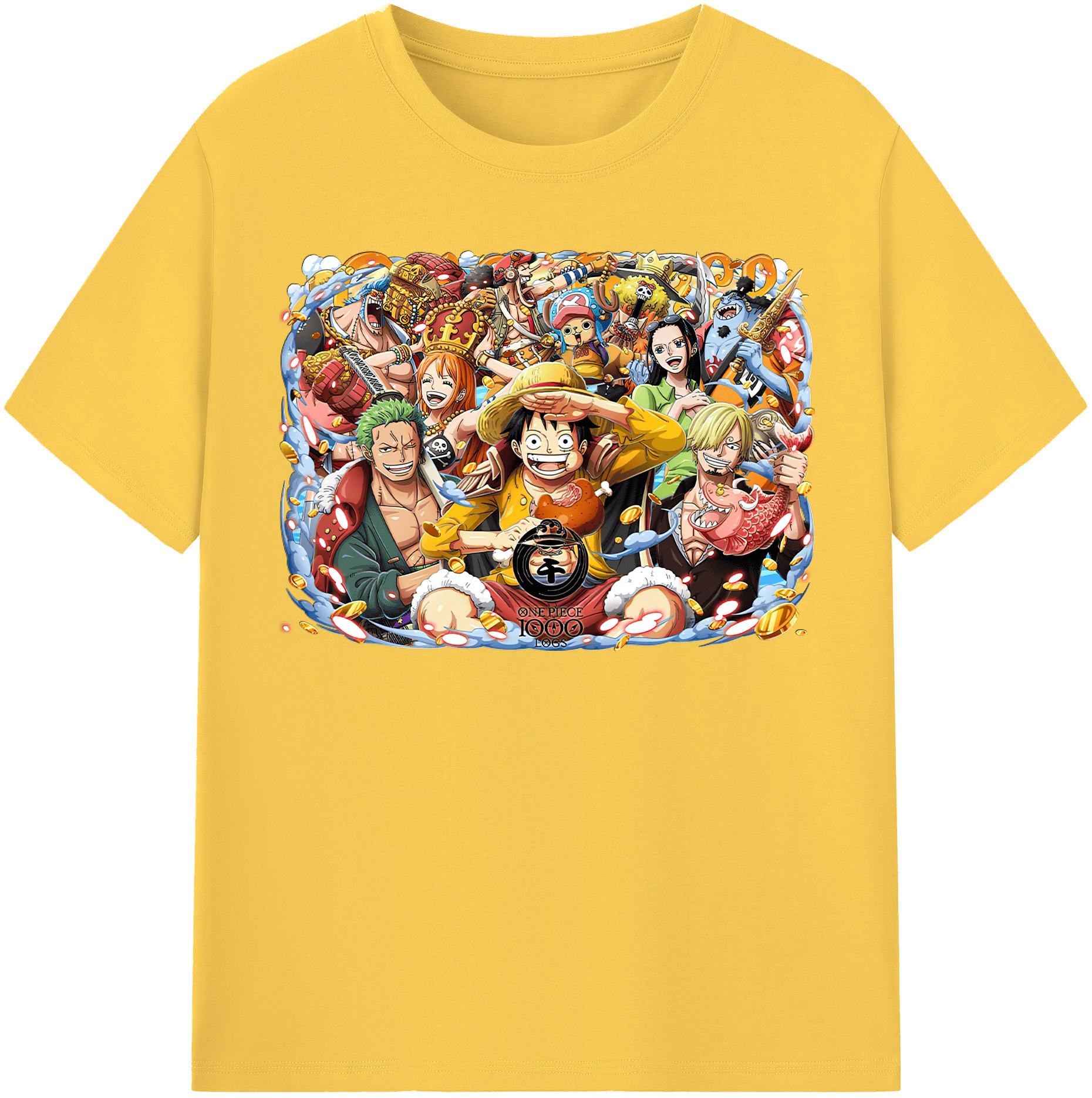 ワンピース モンキー・D・ルフィ ONE PIECE Monkey D. Luffy 綿100％半袖Tシャツ（フロントプリント）