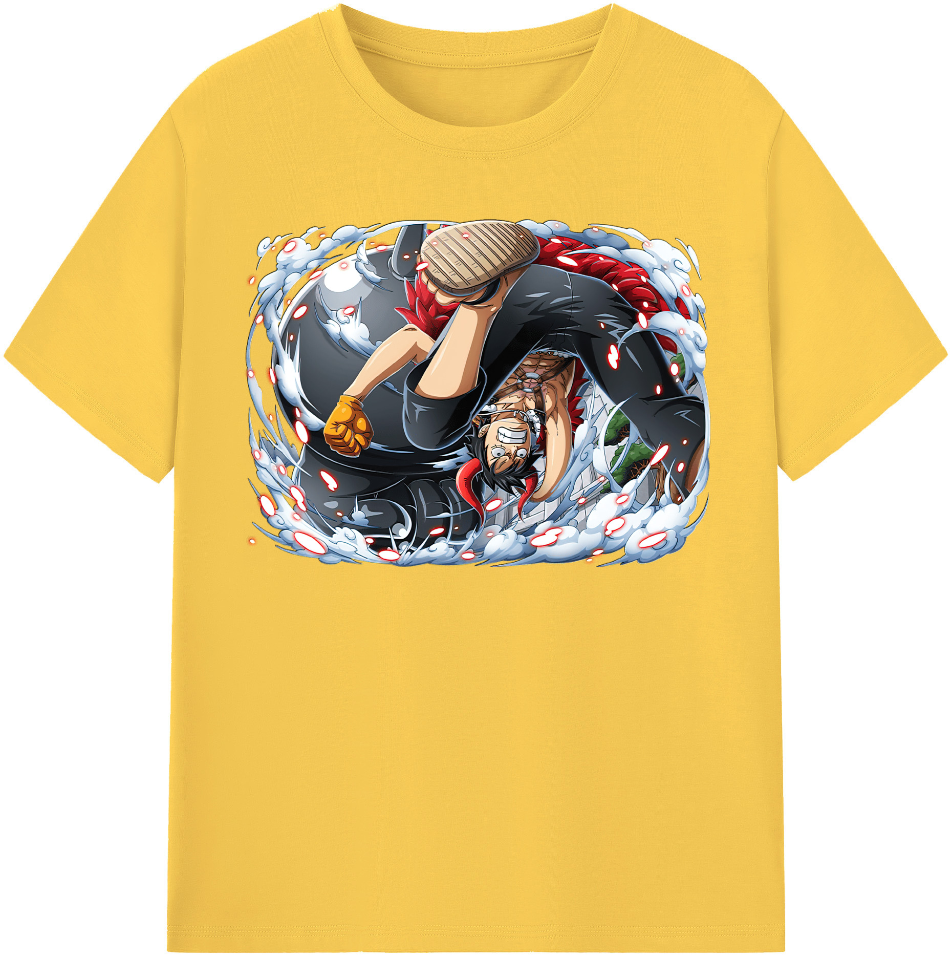 ワンピース モンキー・D・ルフィ ONE PIECE Monkey D. Luffy 綿100％半袖Tシャツ（フロントプリント）