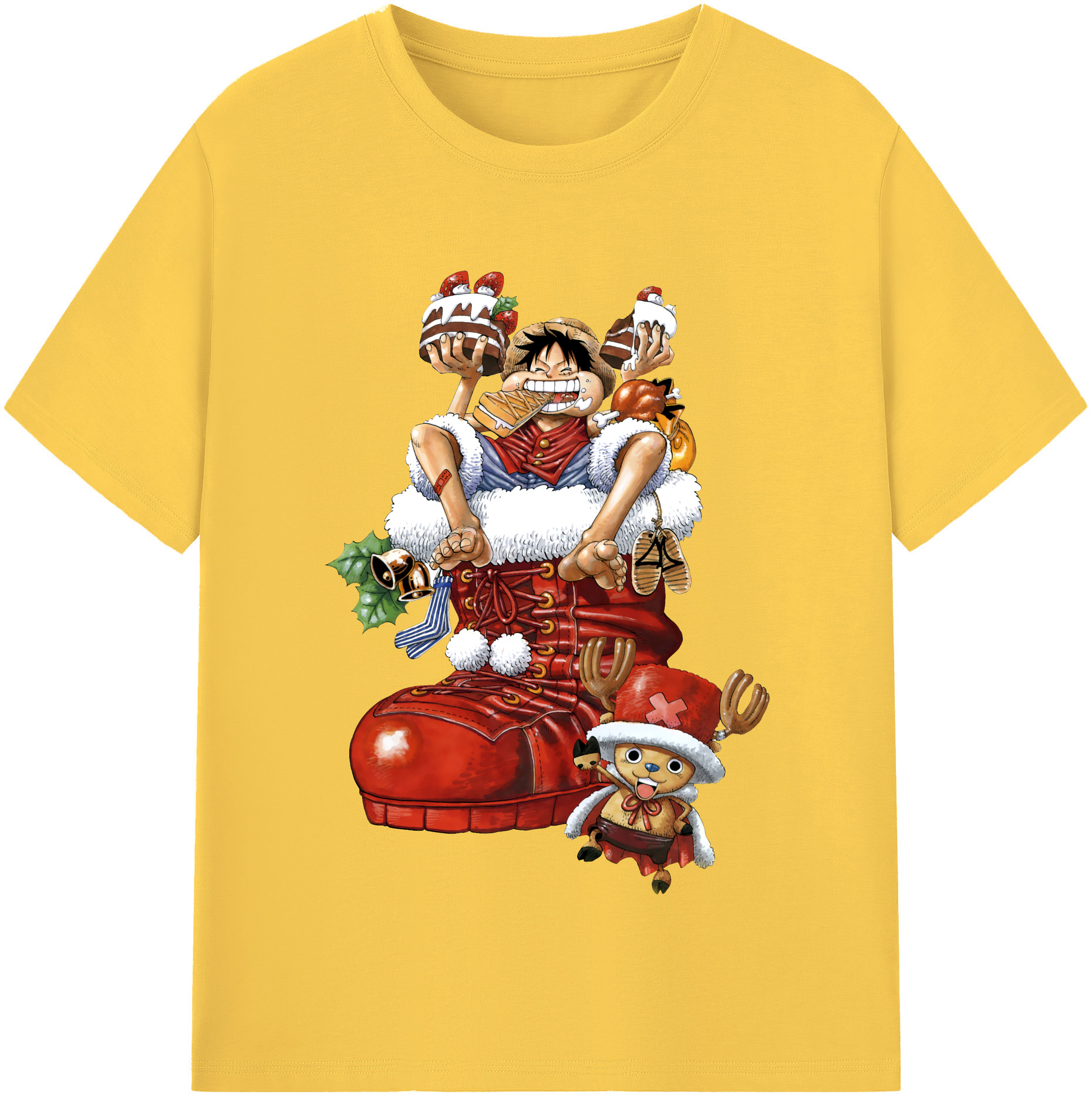 ワンピース モンキー・D・ルフィ ONE PIECE Monkey D. Luffy 綿100％半袖Tシャツ（フロントプリント）
