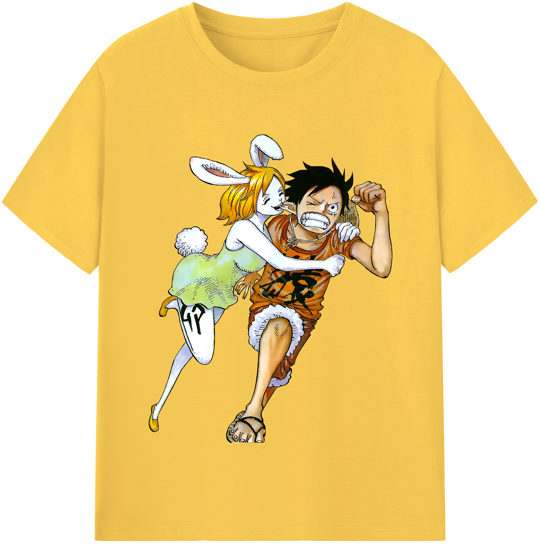 ワンピース モンキー・D・ルフィ ONE PIECE Monkey D. Luffy 綿100％半袖Tシャツ（フロントプリント）