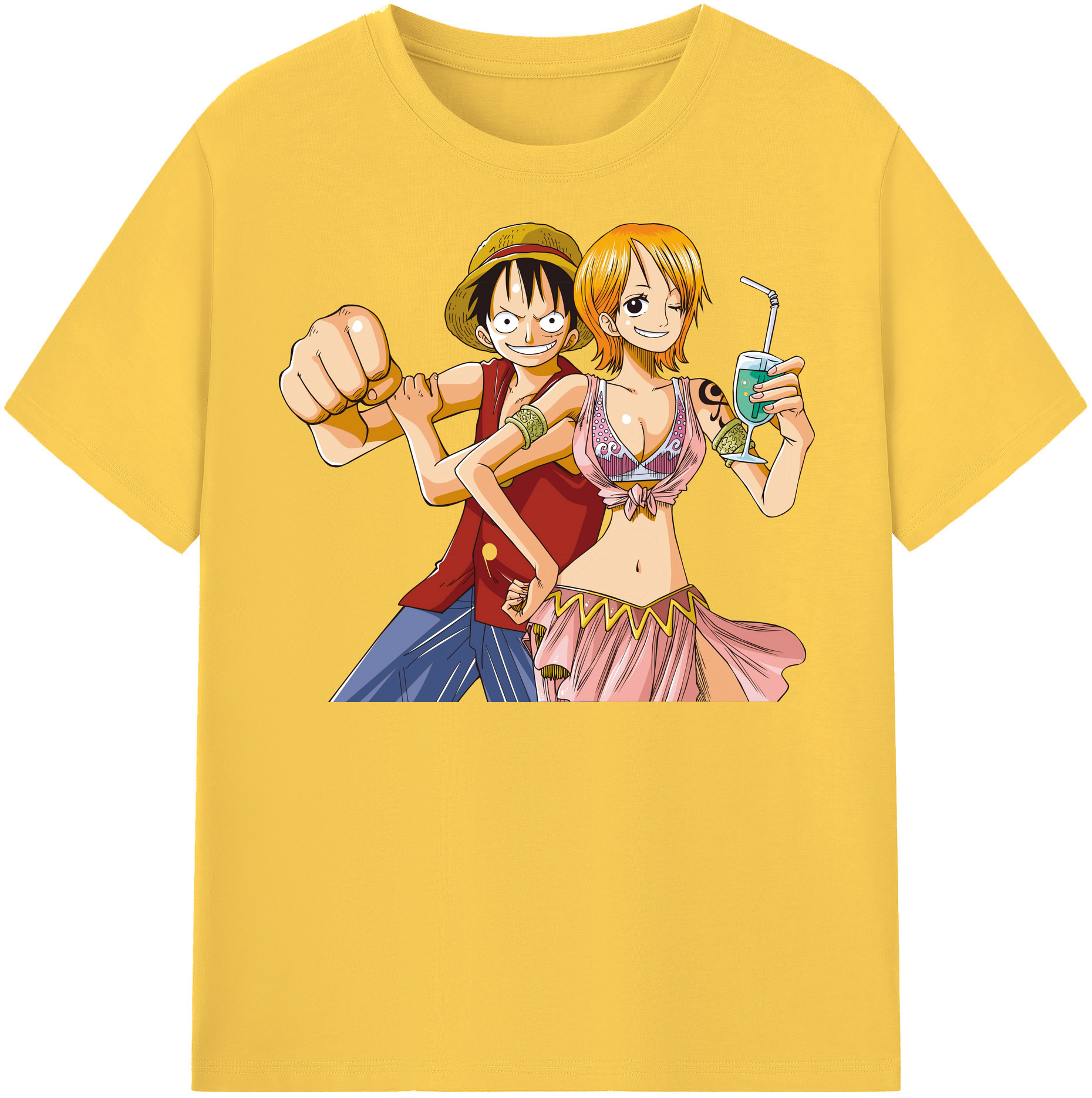 ワンピース モンキー・D・ルフィ ONE PIECE Monkey D. Luffy 綿100％半袖Tシャツ（フロントプリント）