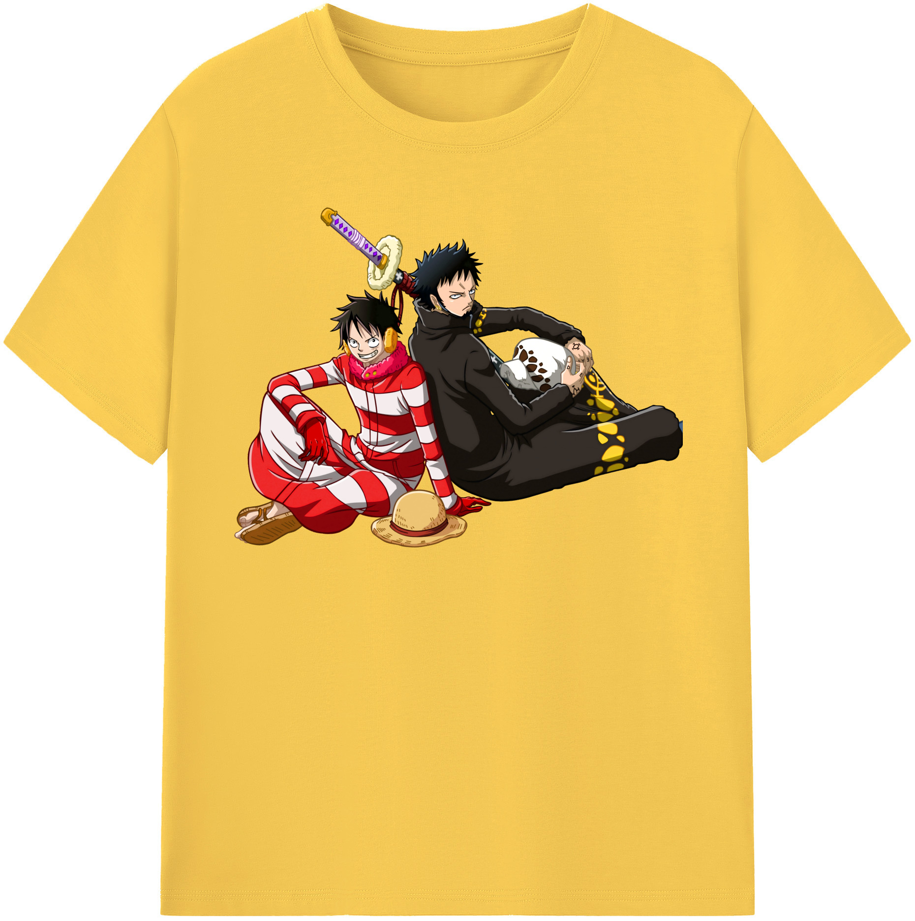 ワンピース モンキー・D・ルフィ ONE PIECE Monkey D. Luffy 綿100％半袖Tシャツ（フロントプリント）