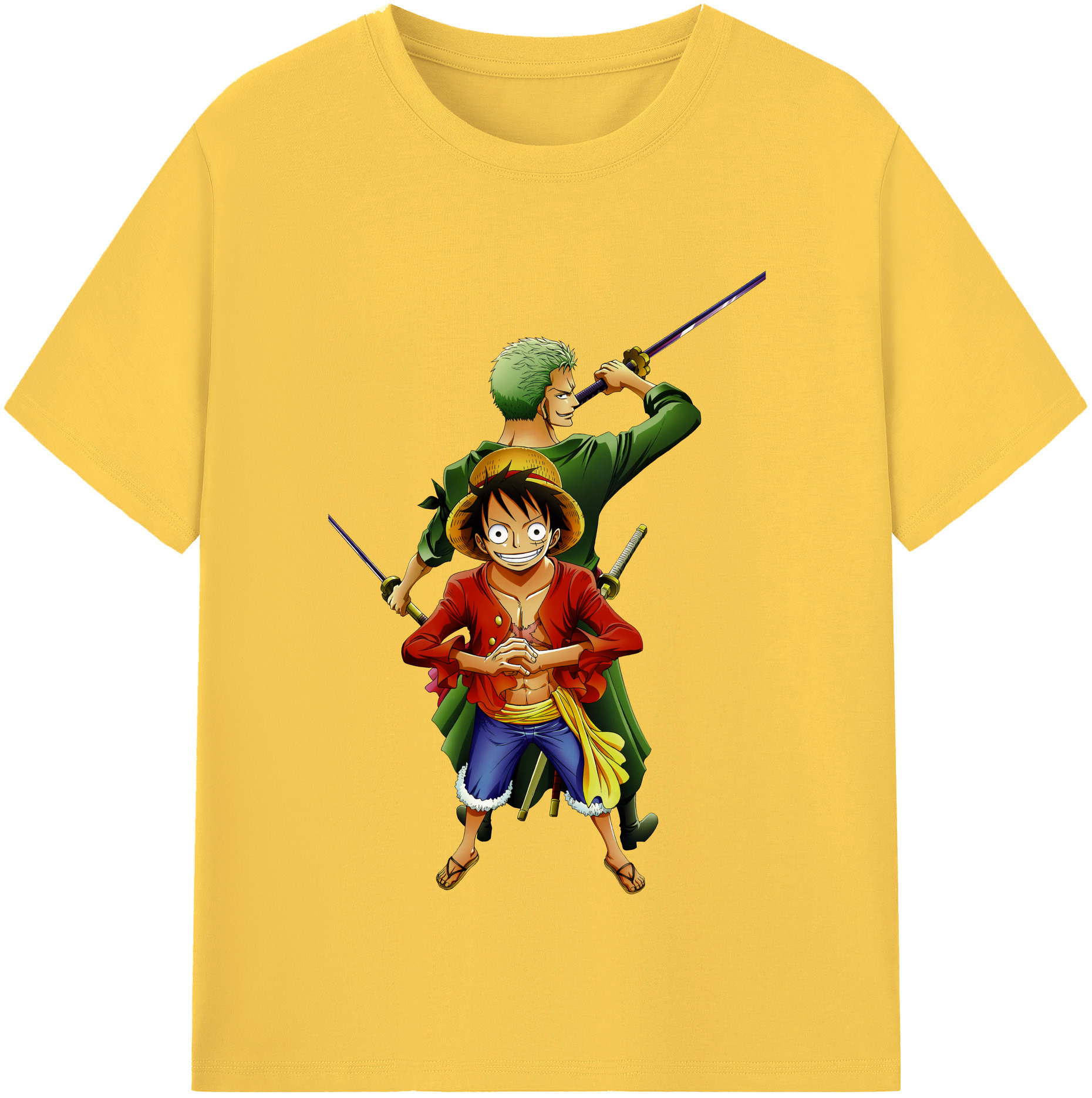 ワンピース モンキー・D・ルフィ ONE PIECE Monkey D. Luffy 綿100％半袖Tシャツ（フロントプリント）
