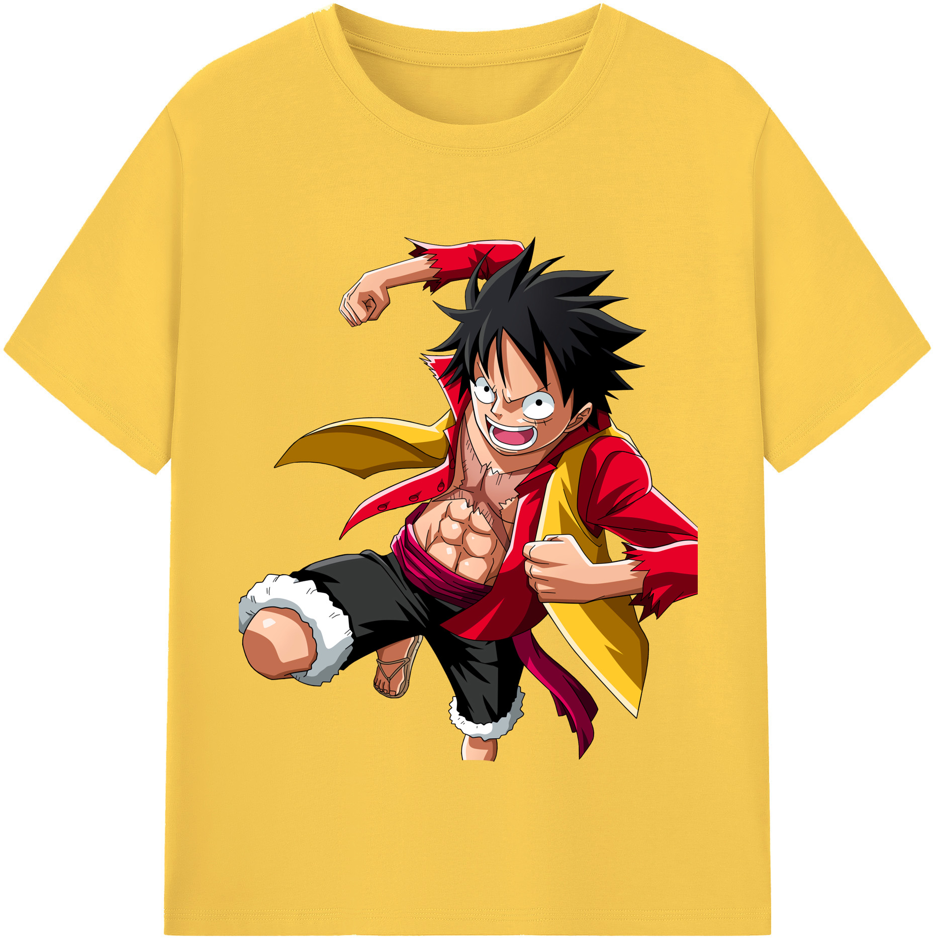 ワンピース モンキー・D・ルフィ ONE PIECE Monkey D. Luffy 綿100％半袖Tシャツ（フロントプリント）