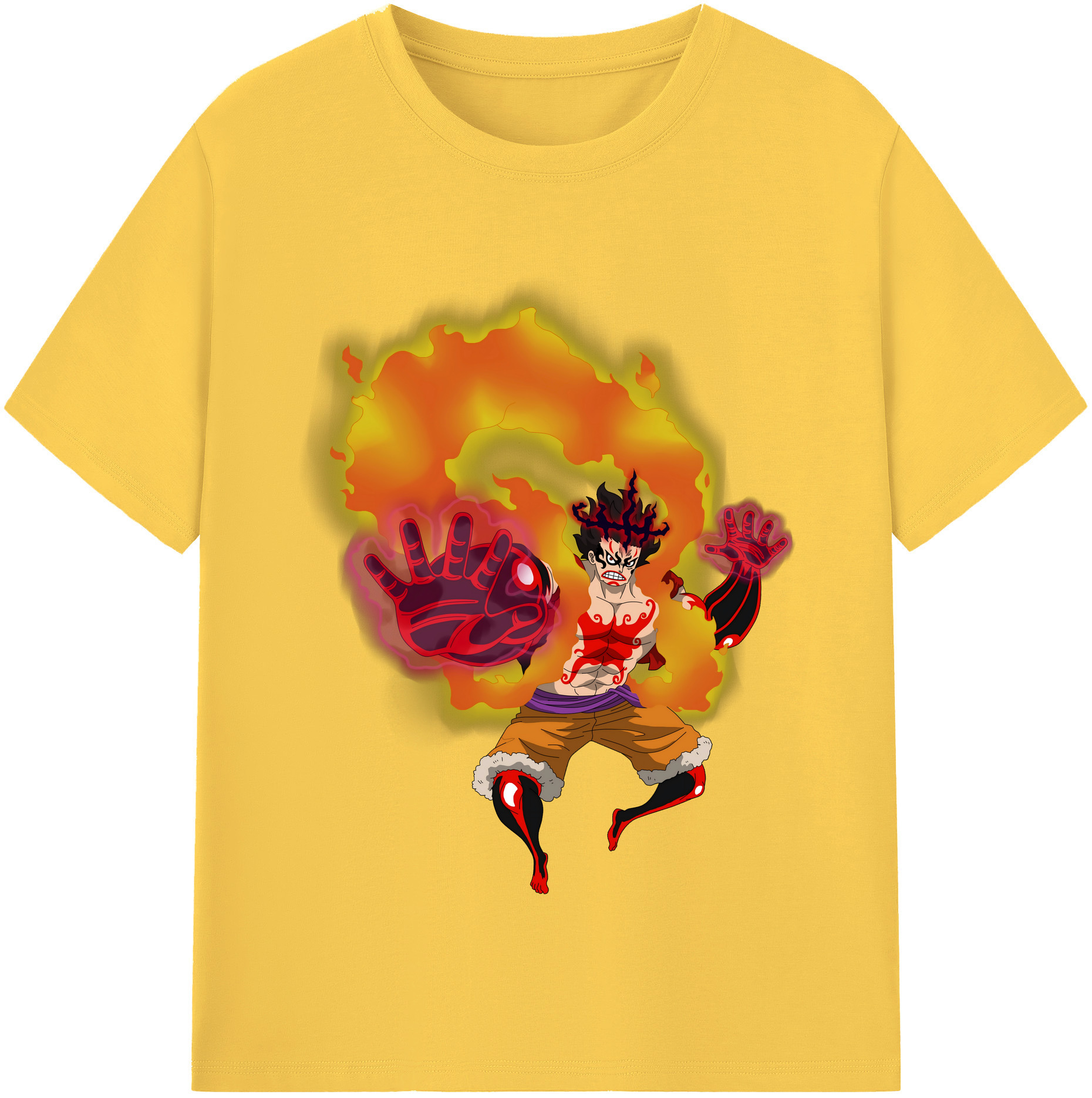 ワンピース モンキー・D・ルフィ ONE PIECE Monkey D. Luffy 綿100％半袖Tシャツ（フロントプリント）