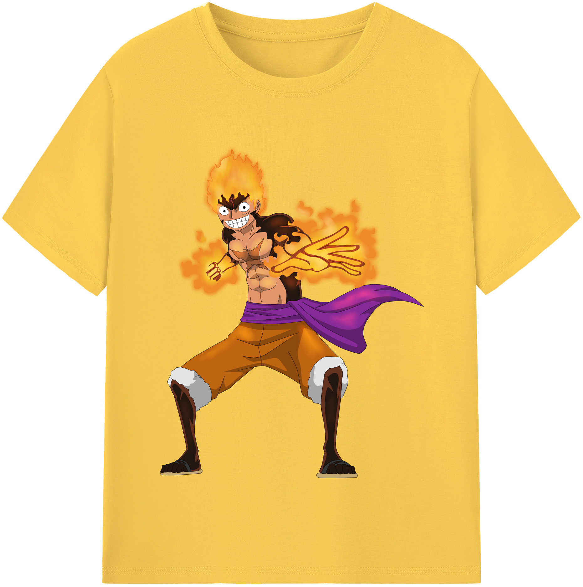 ワンピース モンキー・D・ルフィ ONE PIECE Monkey D. Luffy 綿100％半袖Tシャツ（フロントプリント）