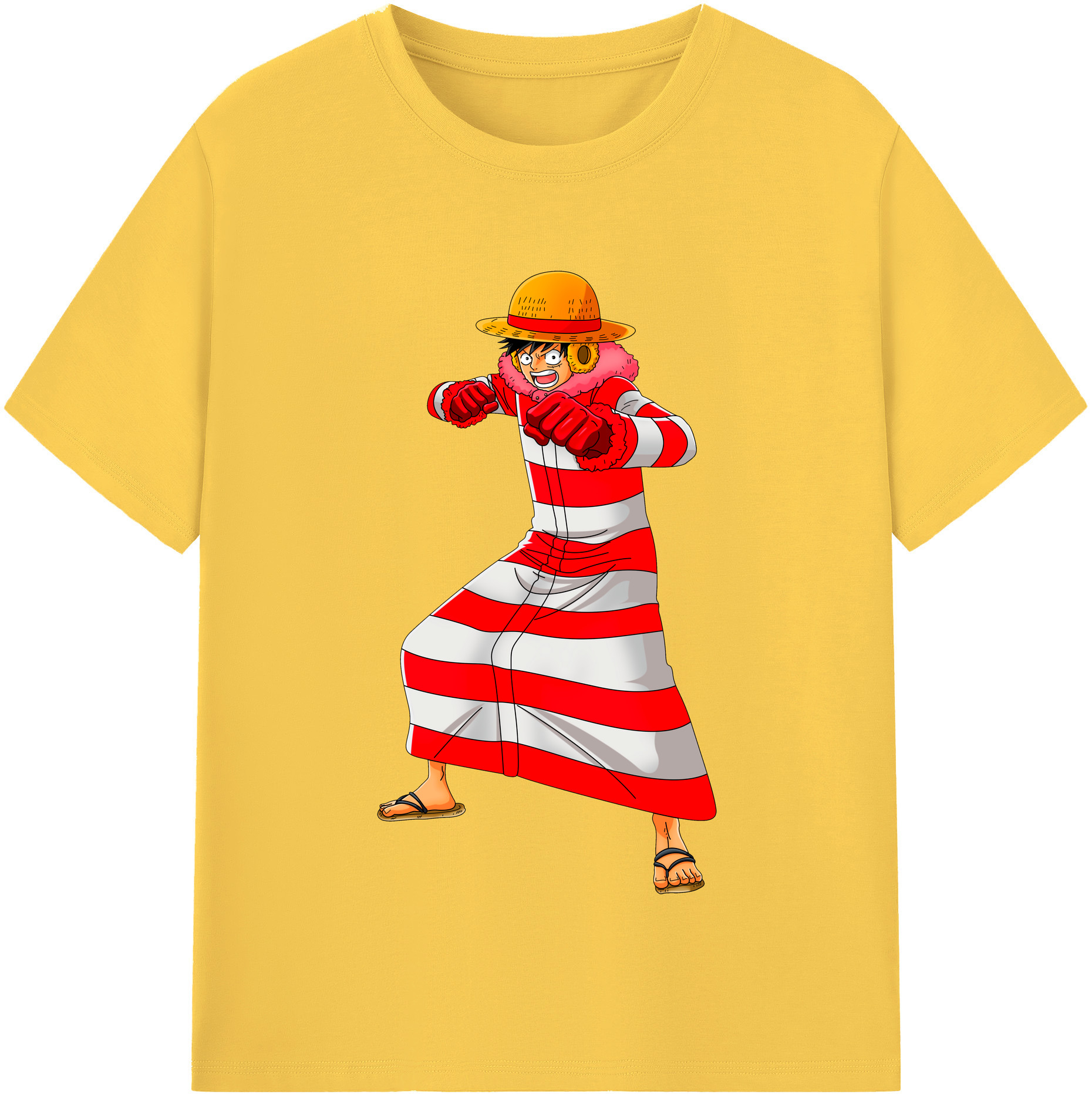 ワンピース モンキー・D・ルフィ ONE PIECE Monkey D. Luffy 綿100％半袖Tシャツ（フロントプリント）