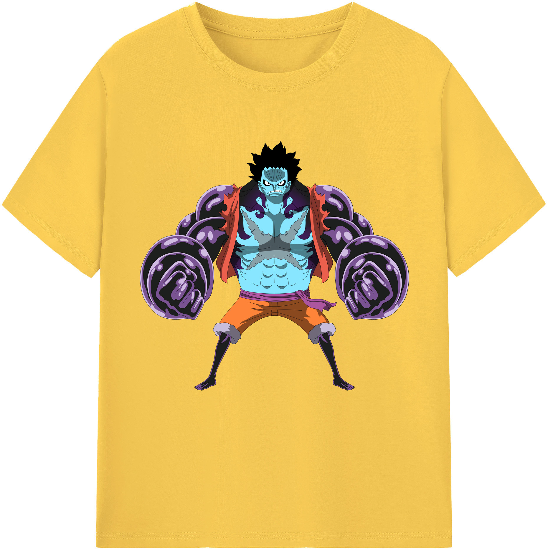 ワンピース モンキー・D・ルフィ ONE PIECE Monkey D. Luffy 綿100％半袖Tシャツ（フロントプリント）